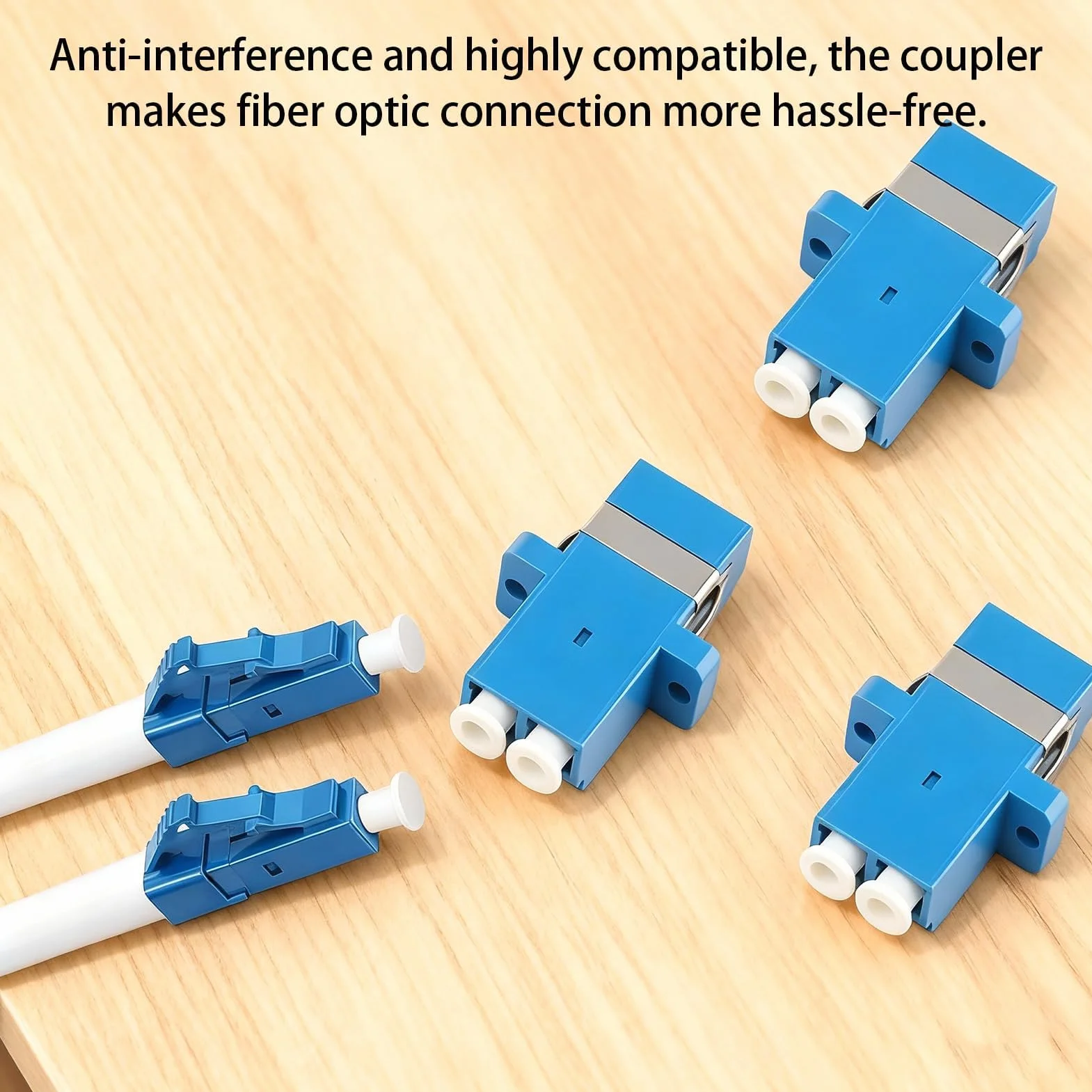 Adattatore LC a LC Monomodale UPC Duplex, Confezione da 10, Accoppiatore in Fibra Ottica Blu