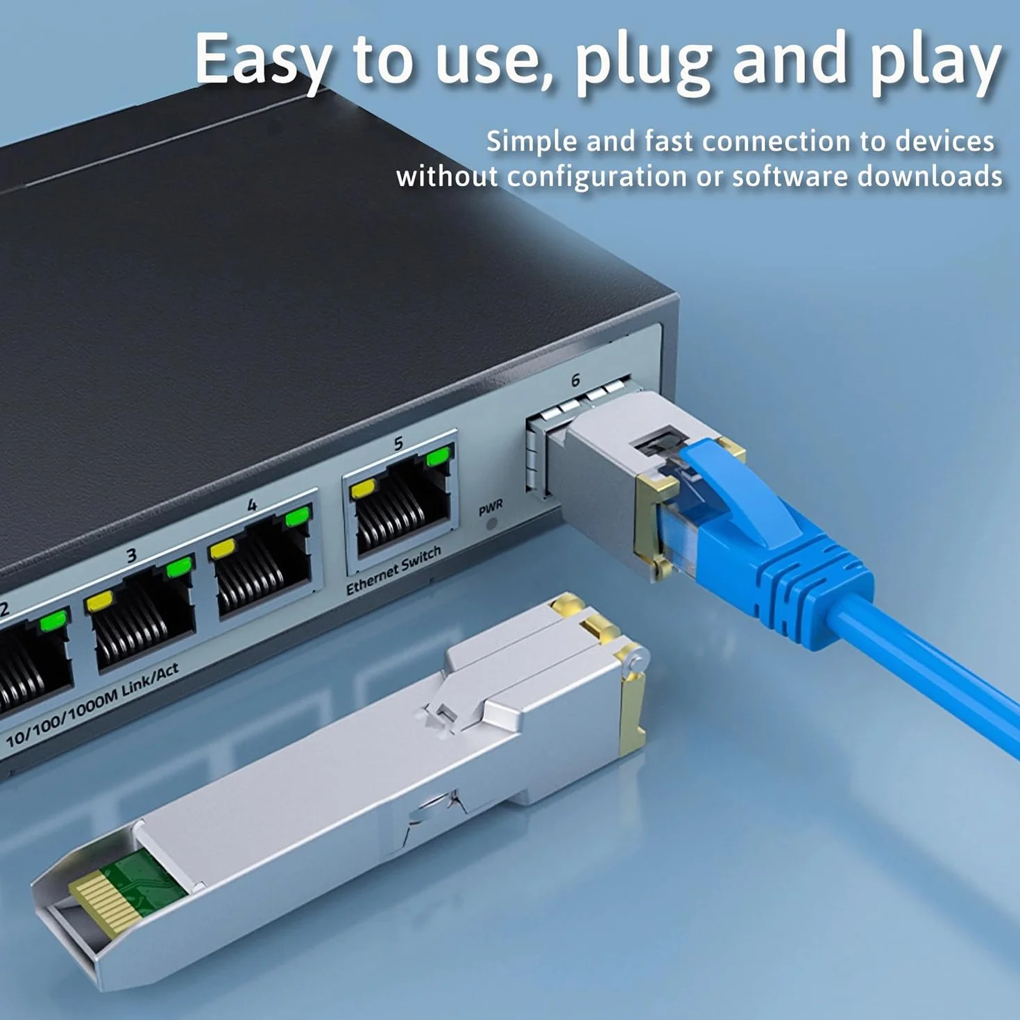 Modulo SFP 1G RJ45 Mini-Gbic 100m Ricetrasmettitore Rame 1000Base-T Compatibile Cisco GLC-T SFP-GE-T