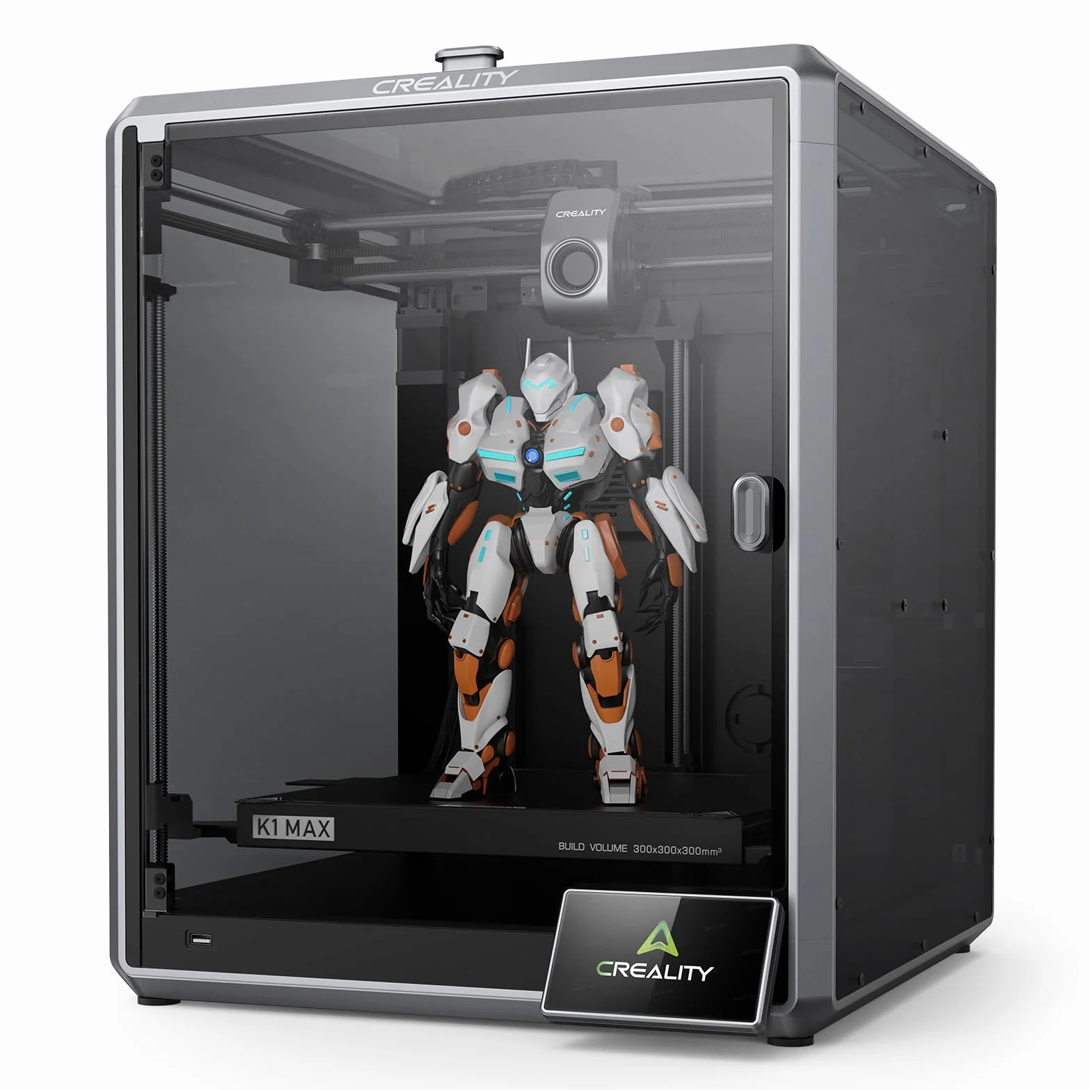 Creality K1 Max Stampante 3D Pronta, Max 600 mm/s, AI Camera, AI LiDAR, Livellamento Automatico, Doppio Raffreddamento, 300x300x300mm per Uffici, Aziendee Fai-da-te