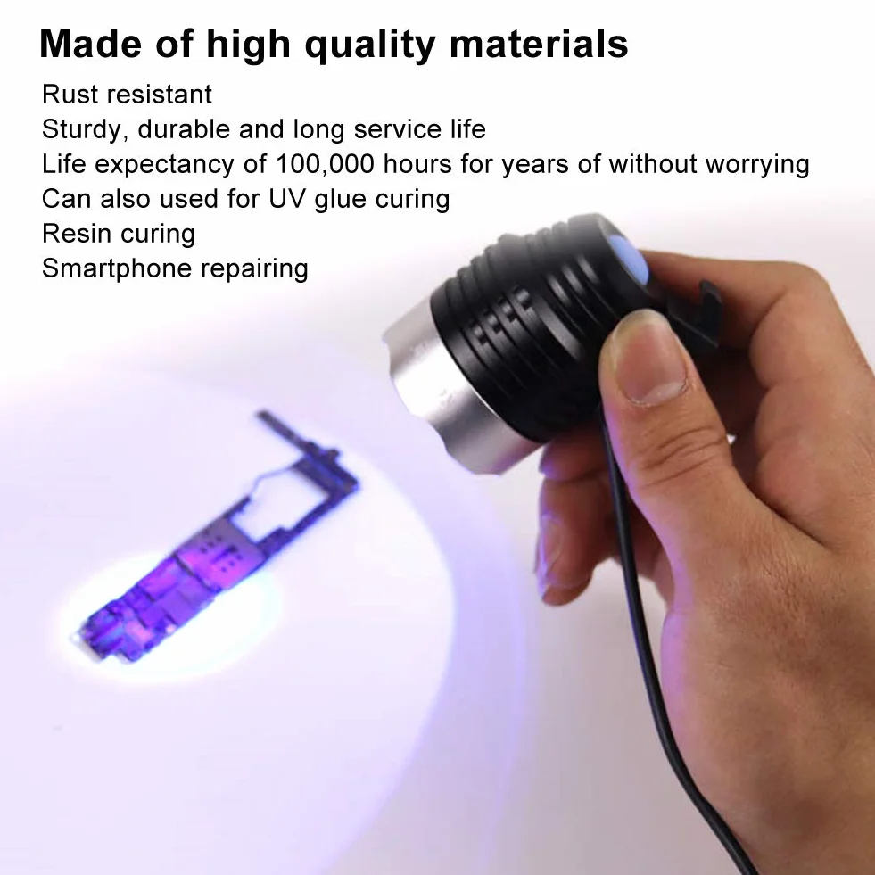Yunir Lampada polimerizzante USB 5V 3 modalità 100.000 Ore UV Resina