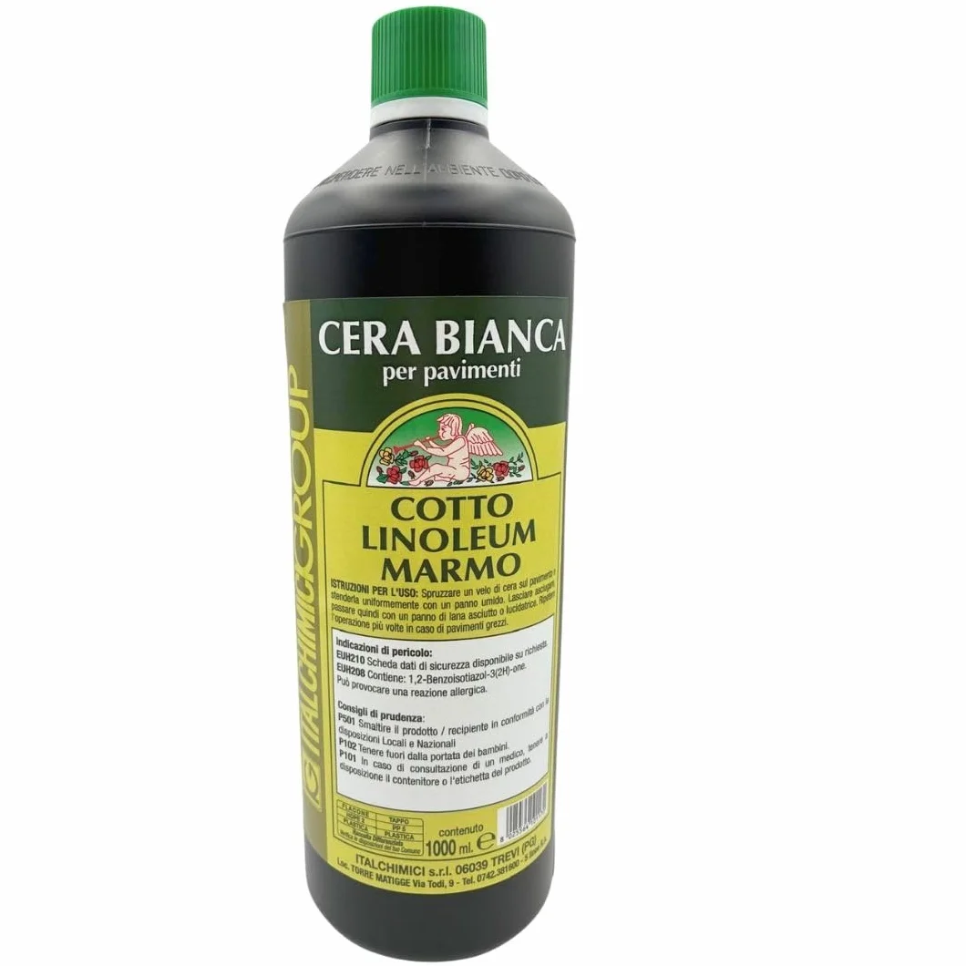 Cera Pavimenti Bianca 1L – Protettiva e Lucidante per Cotto, Marmo e Linoleum, Nutre e Ravviva le Superfici