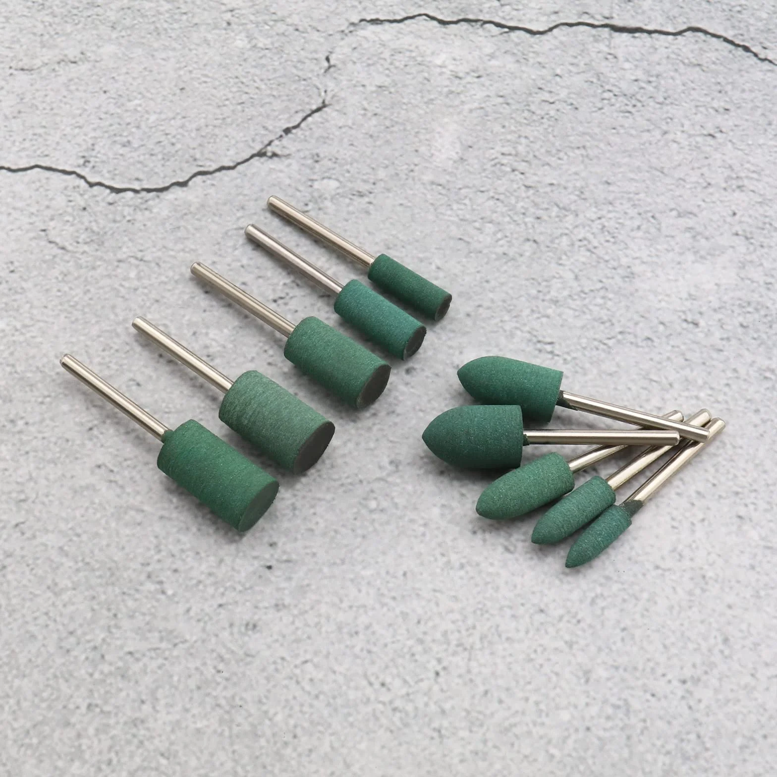 Create idea 30pcs Gomma Lucidatura Bit Cono Cilindro Forma Lucidatura Burrs Gioielli Ruota 3mm Mandrino 4mm 6mm 8mm 10mm 12mm Testa per Strumento Rotativo Trapano Elettrico Smerigliatrice