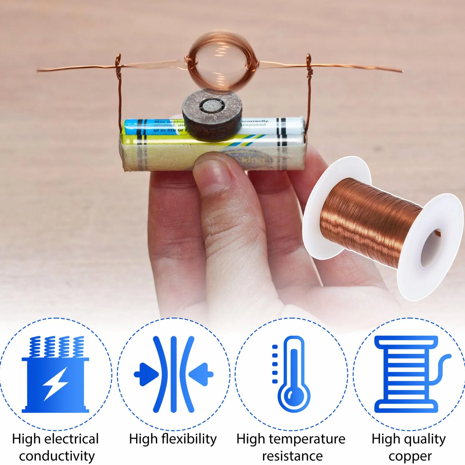 Filo di rame puro 0,3 mm x 100 m Bobine Filo di rame per la creazione di gioielli nudo morbido senza lacca per gioielli Esperimento di saldatura fai da te