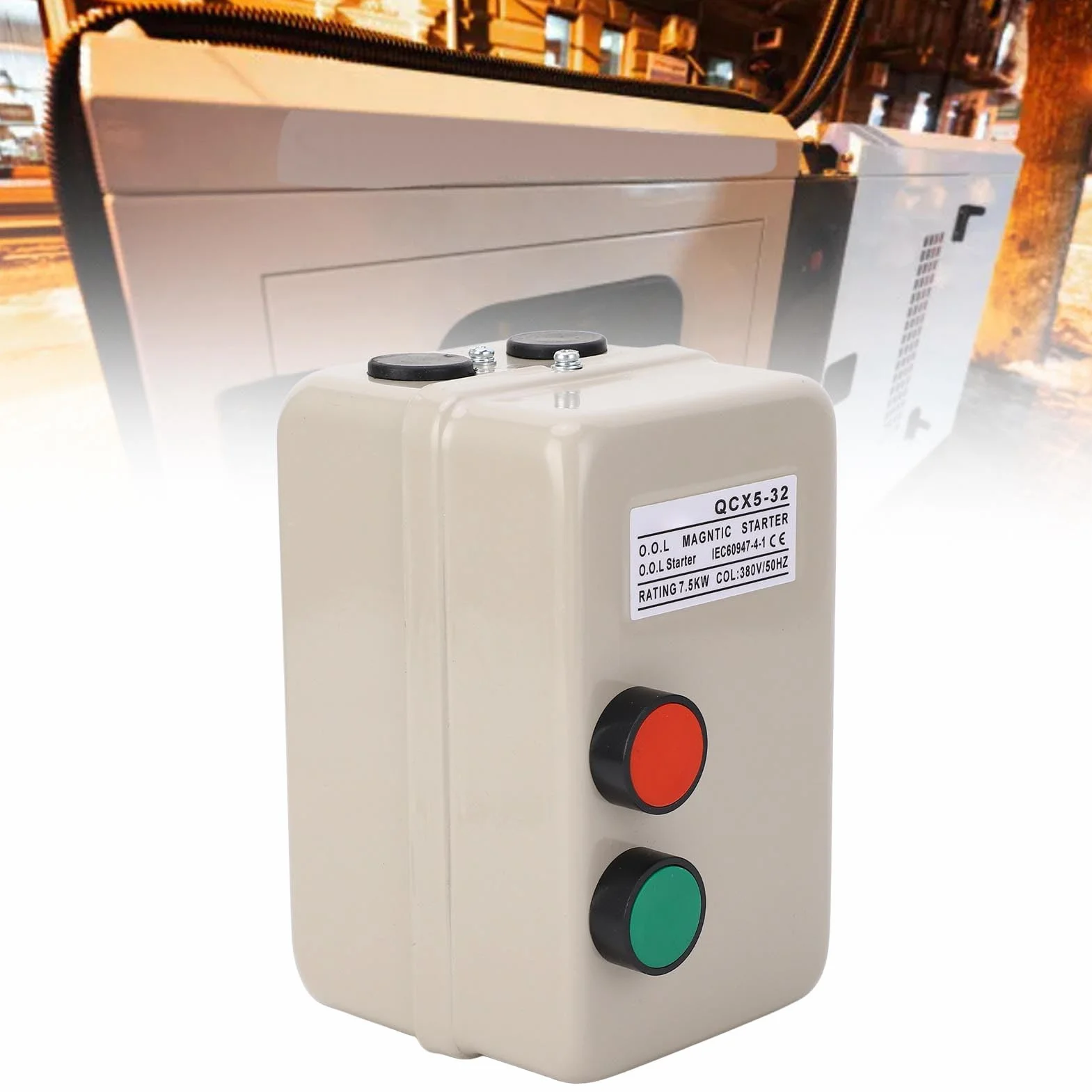 Avviatore Motore Elettrico Magnetico, Avviatore Motore Elettrico Trifase con Scatola di Commutazione Magnetica 380V 20‑A 7,5KW 3HP per Compressore d'Aria