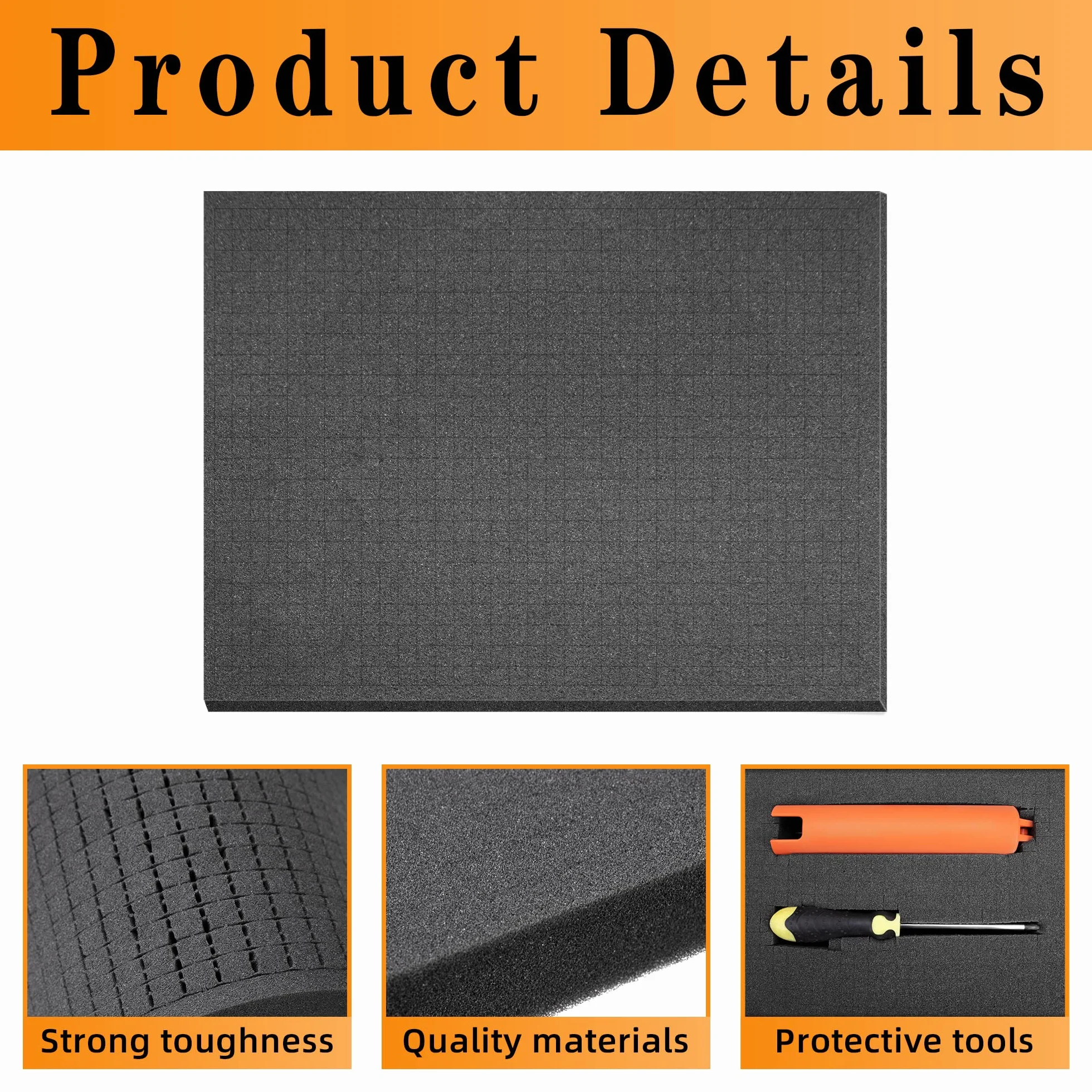 Poliuretano espanso inserto in schiuma pretagliato 4 PCS 400 x 300 x 25mm 4 PCS 400 x 300 x 10mm valigetta per attrezzi