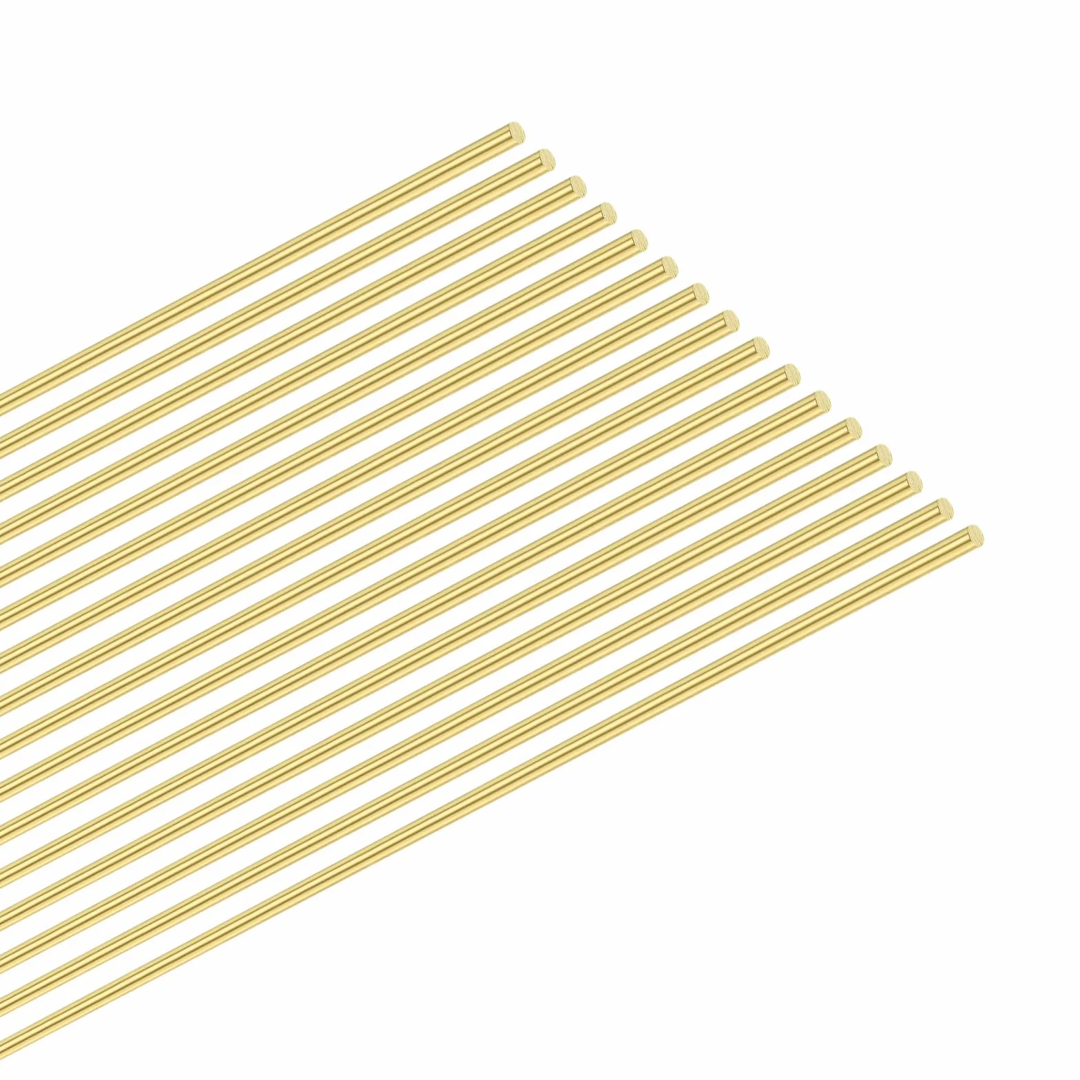 M METERXITY 16-Pz Asta in Ottone, 0.5mmx200mm Asta Rotonda in Ottone H65 per Perni per Manici Coltelli Materiale per Realizzazione Coltelli/Modelli, Rivetto per Tornio Asta per Dado