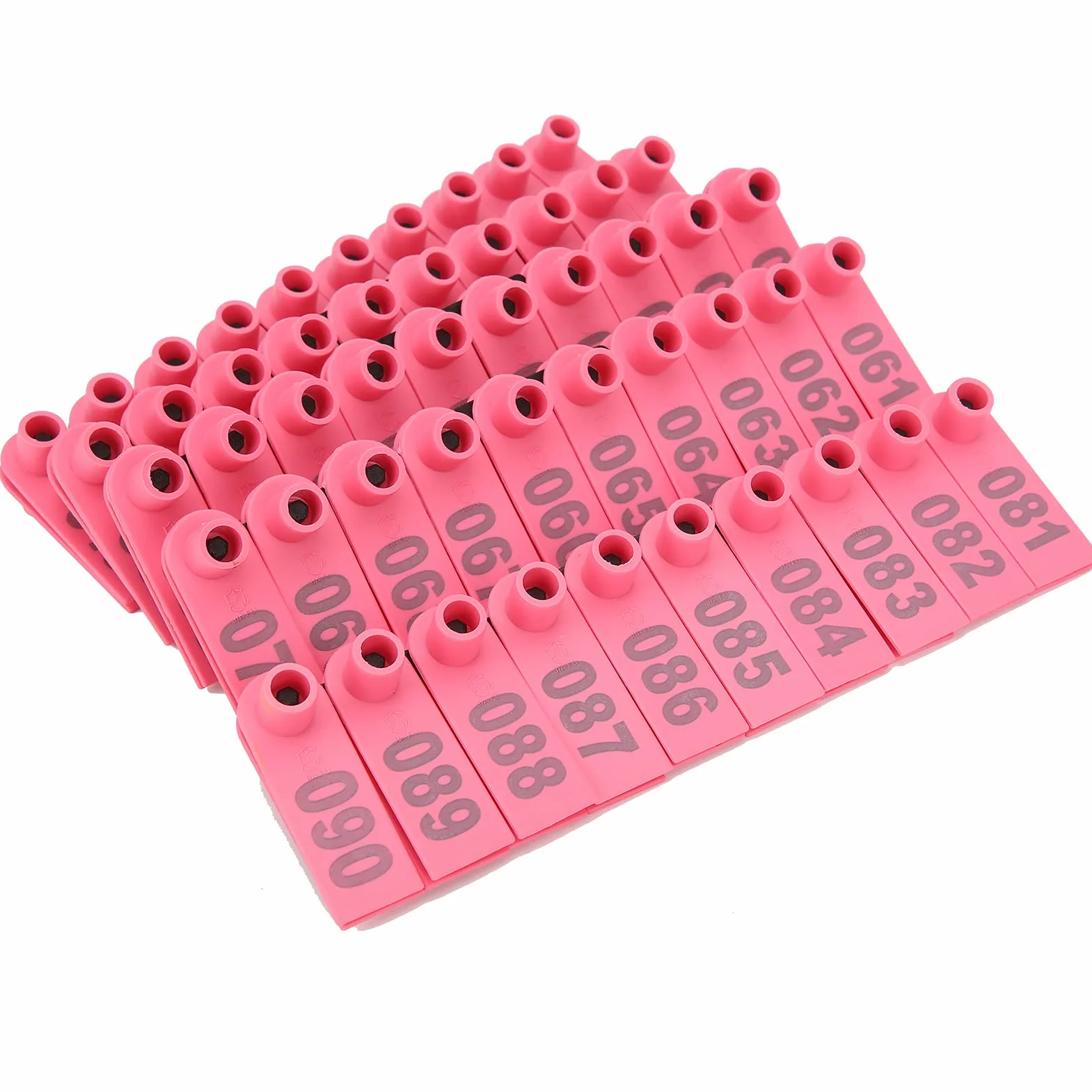 100 Pezzi di Marchi Auricolari per Animali da Fattoria in Plastica per Orecchini di Plastica per Capre Pecore Bovini Mucche Maiali[Rosa] Accessori per il trasporto di animali da allevamento