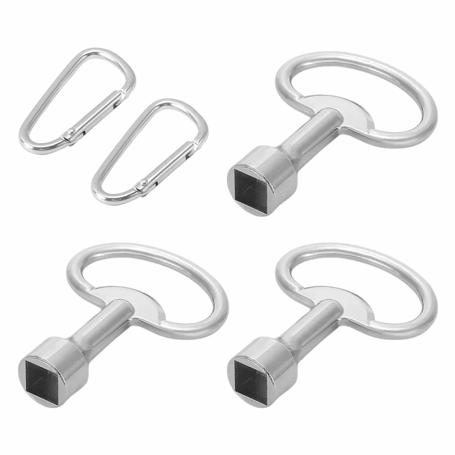 3 Pezzi Di Quattro Tasti D'Angolo E 2 Pezzi Di Carabina In Argento, Tasti In Acciaio Inossidabile, Acqua E Contatori Di Elettricità.