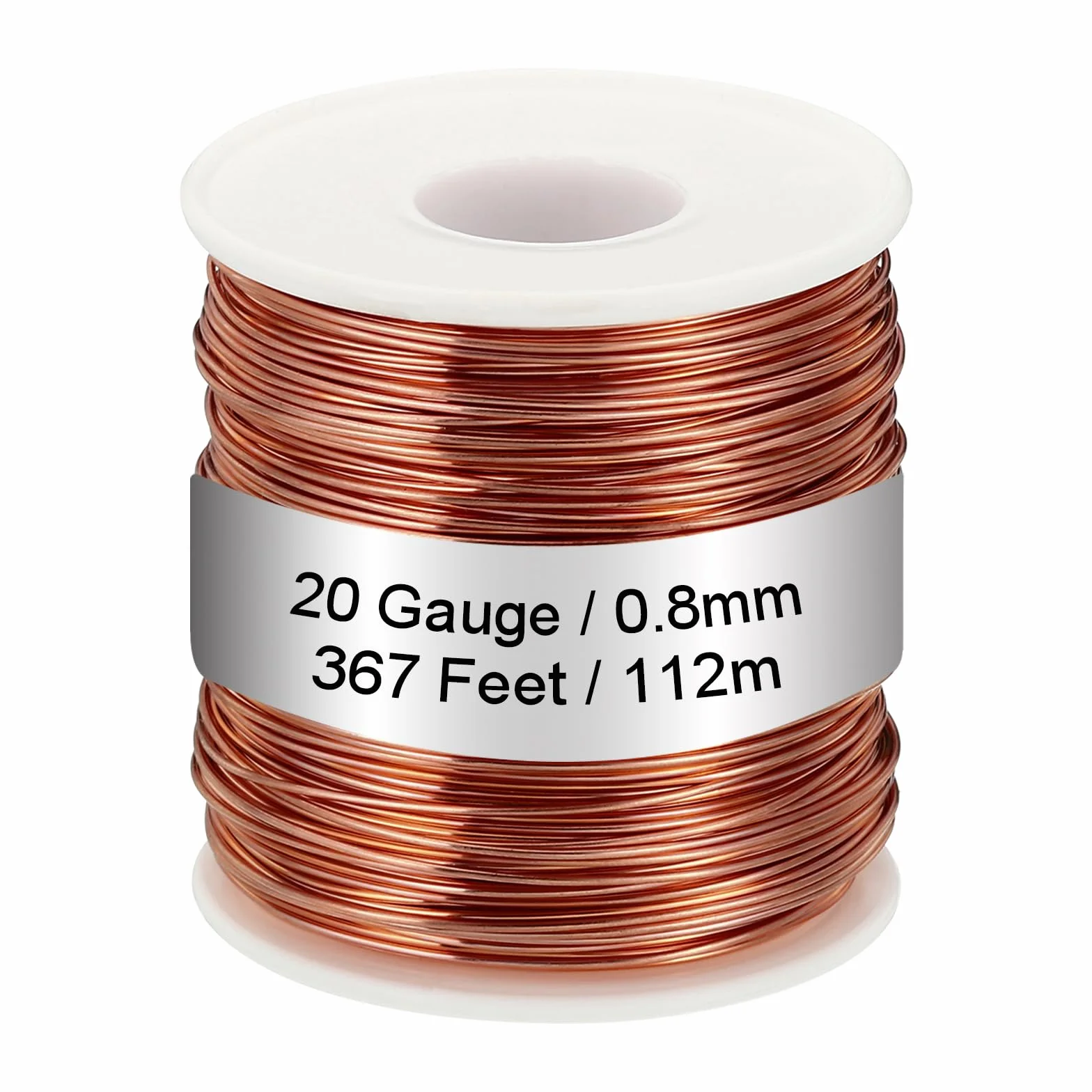 PATIKIL 99.9% Morbido Rame Filo, 20 Calibro/0.8mm Diametro 367 Piedi/112m 1.1 Libbre Bobina Puro Rame Filo per gioielle Creazione Perlato Giardino Piante