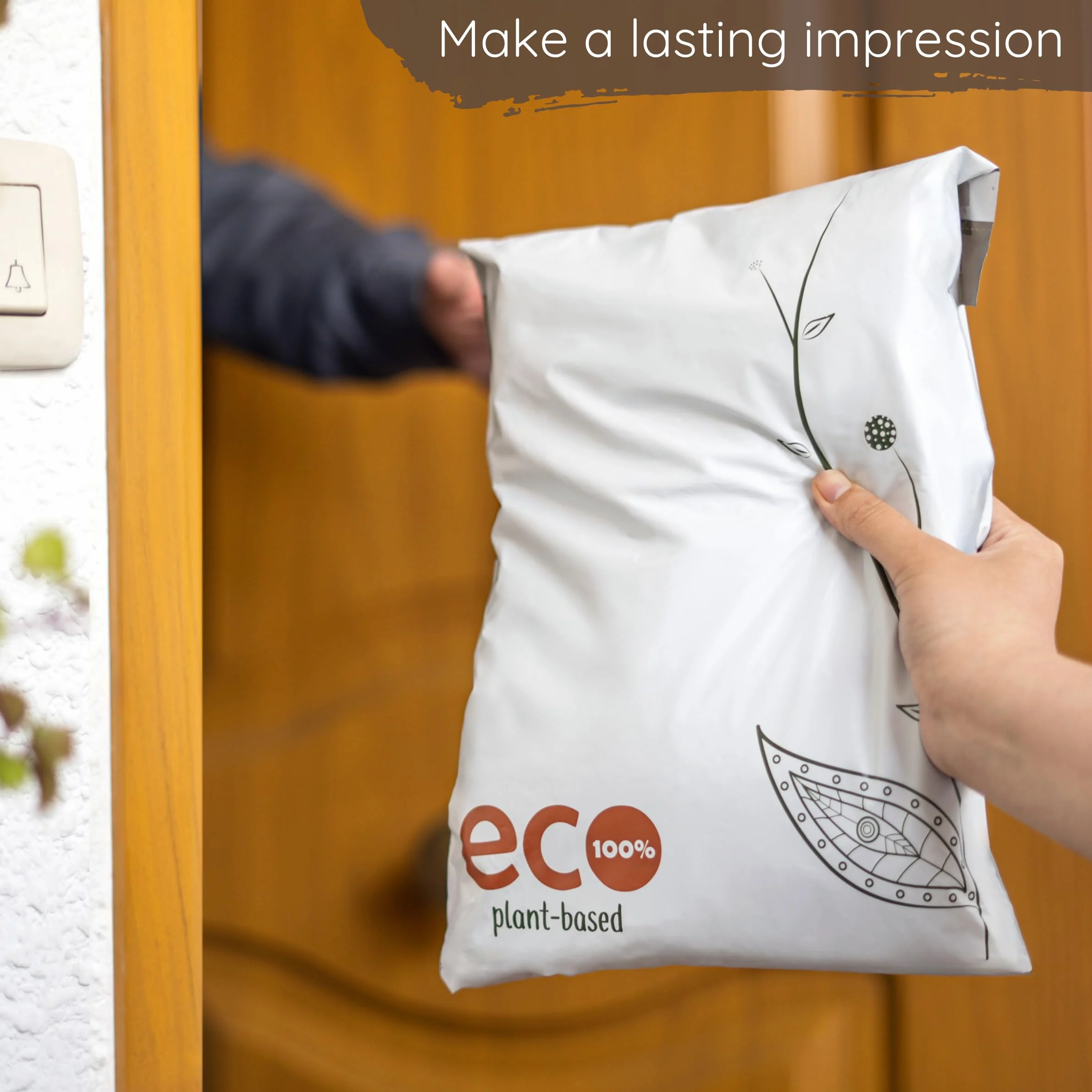 Treehouseco Sacchetti postali compostabili ecologici: sacchetti biodegradabili, riutilizzabili e senza plastica, bianco, Medium: 12 x 16" (30 x 40cm), Classico