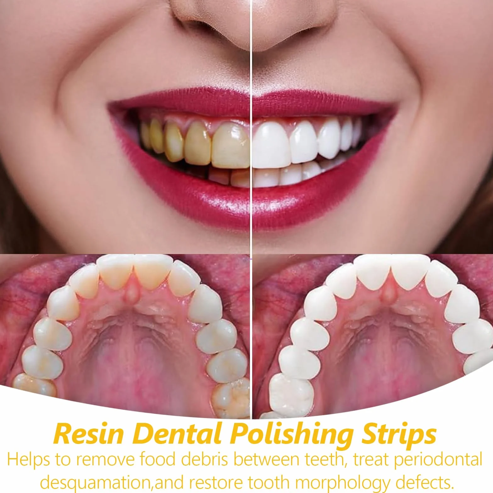 Carta Vetrata per Denti con Strisce Lucidanti, Pulizia e Lucidatura, Rimozione Tartaro, Riparazione Denti (Colorata)