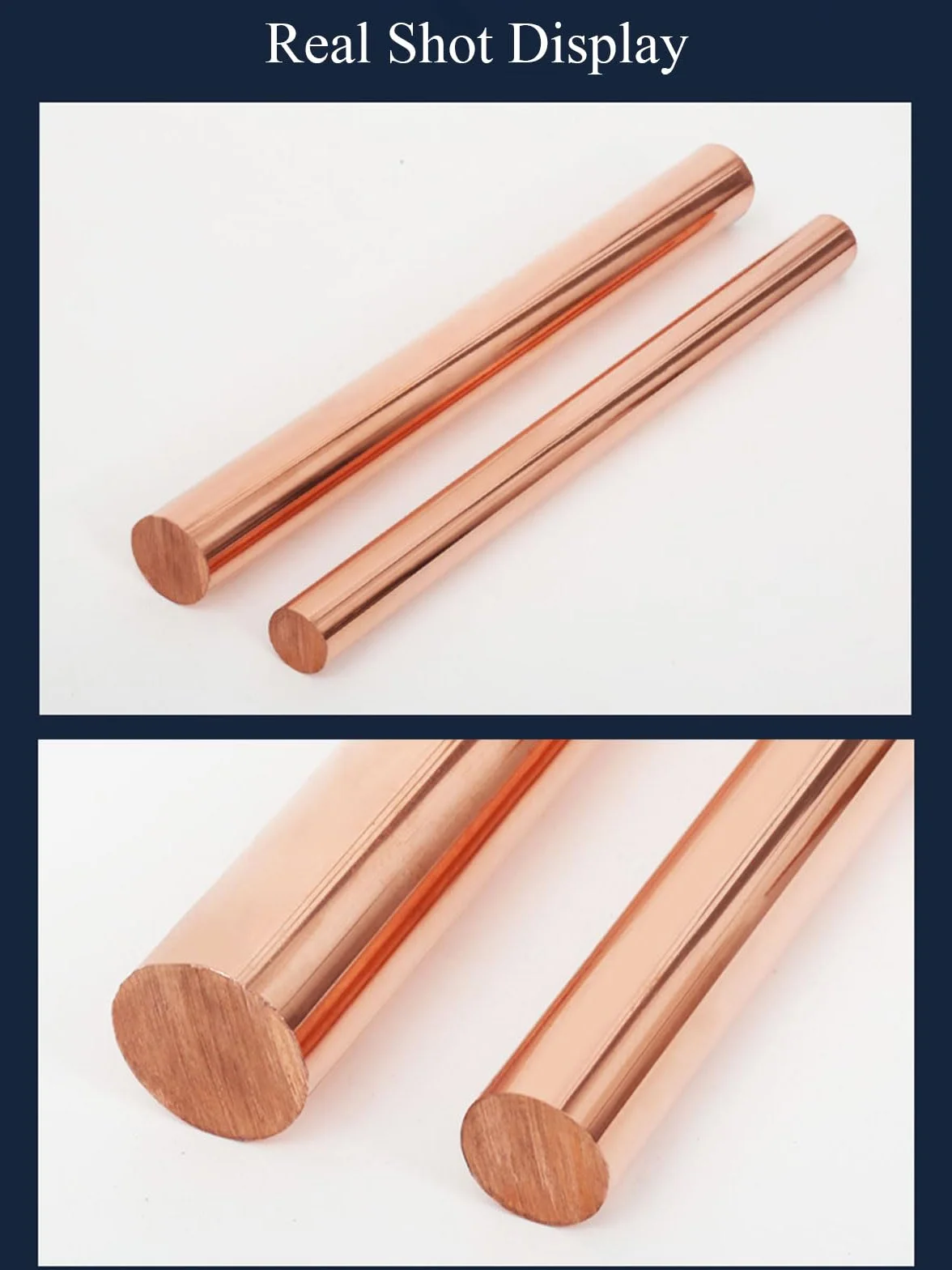 COYOUCO Asta tonda di rame puro diametro 8 mm, asta metallica di rame nuda di lunghezza 300/400/500 mm per hobby artigianali in metallo, elettrici e industriali,8 * 300mm