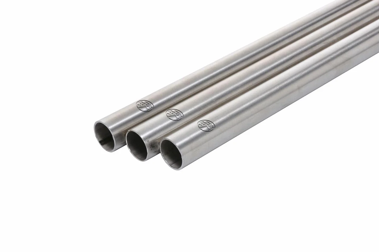 Tubo rotondo, acciaio inox levigato, grana 240, WST 1.4301, V2A, spessore parete: 2 mm (diametro 42,4 mm, lunghezza: 500 mm)