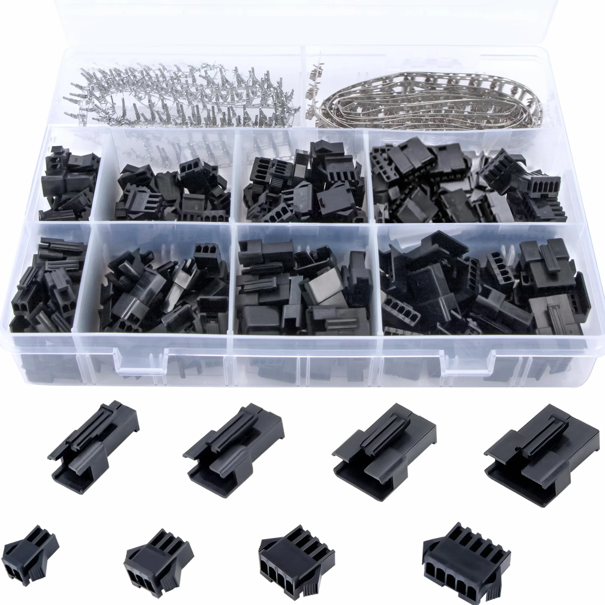 560 Pezzi 2,5mm Pitch 2 3 4 5 Pin JST SM Connettore Maschio e Femmina Alloggiamento Kit Adattatore