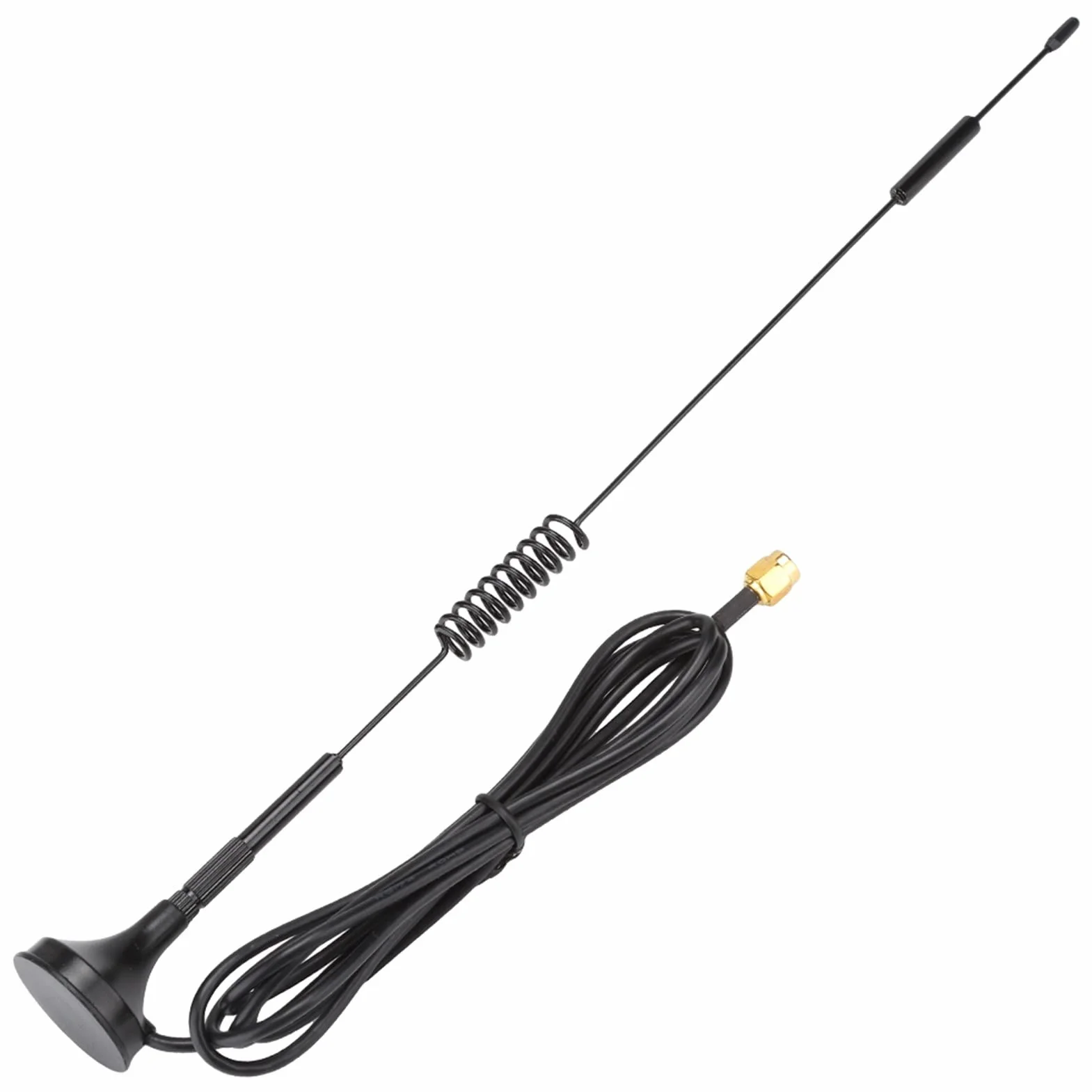 Antenna a Ventosa 433 MHz, 10 dBi di Guadagno, 31 cm, Modulo Wireless con Base Magnetica e Connettore SMA Maschio