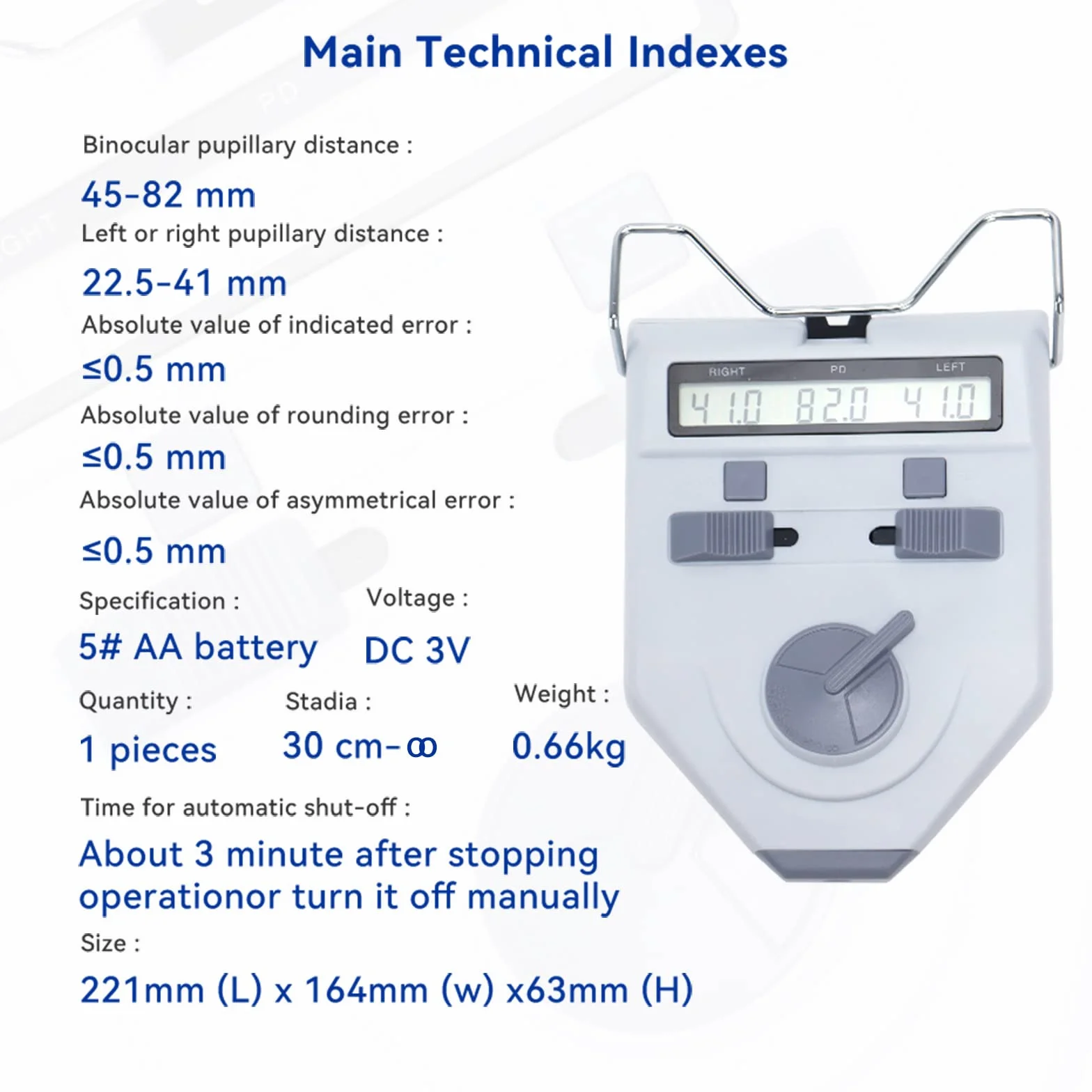 Ottica Digitale Scarica Parziale Meter Pupilla Distanza Meter Pupilla Distanza Meter Strumento Ottico (LY-9AT)