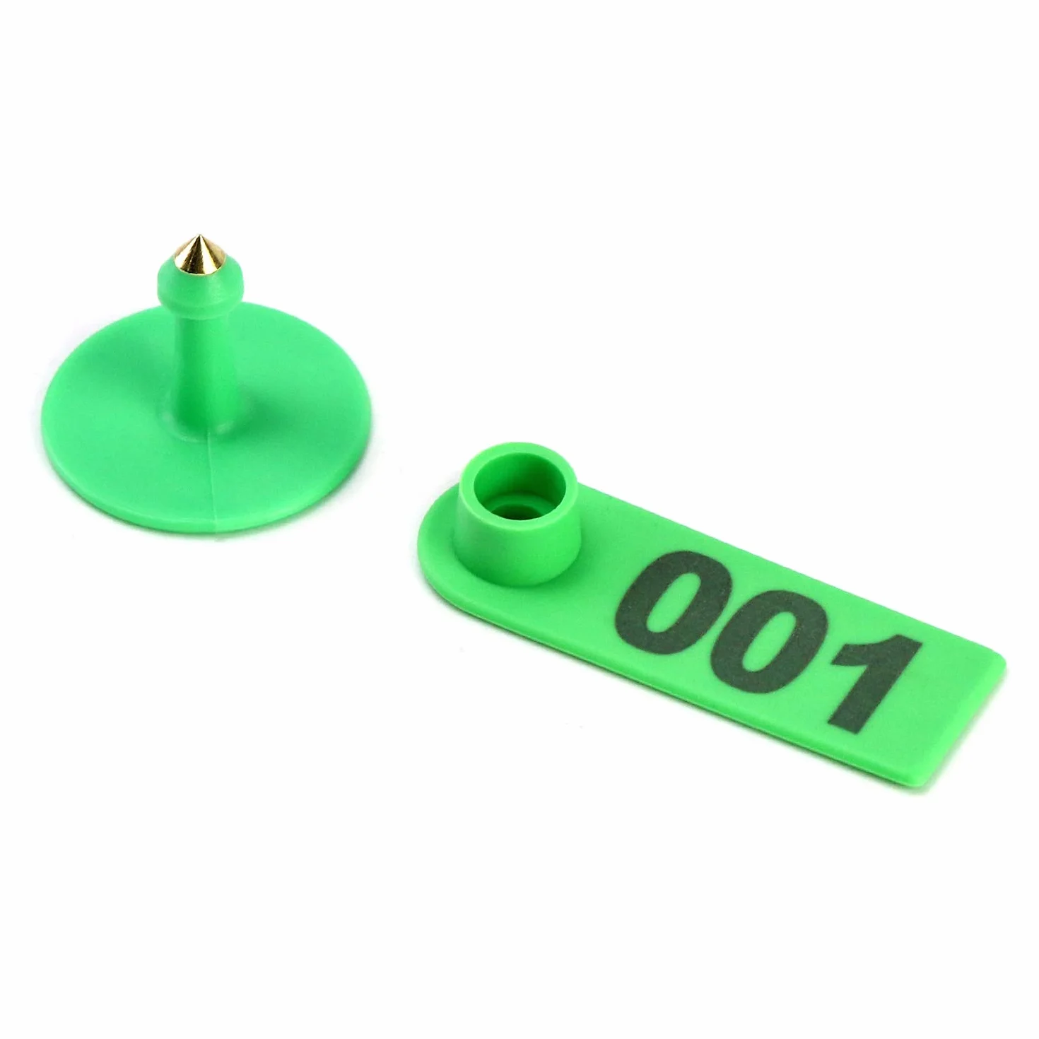 QWORK® Etichette Orecchie Plastica per Bestiame, Numero 001-100 TPU Tag Orecchio per Pecora Capre Maiali Mucche Bovini (Verde)