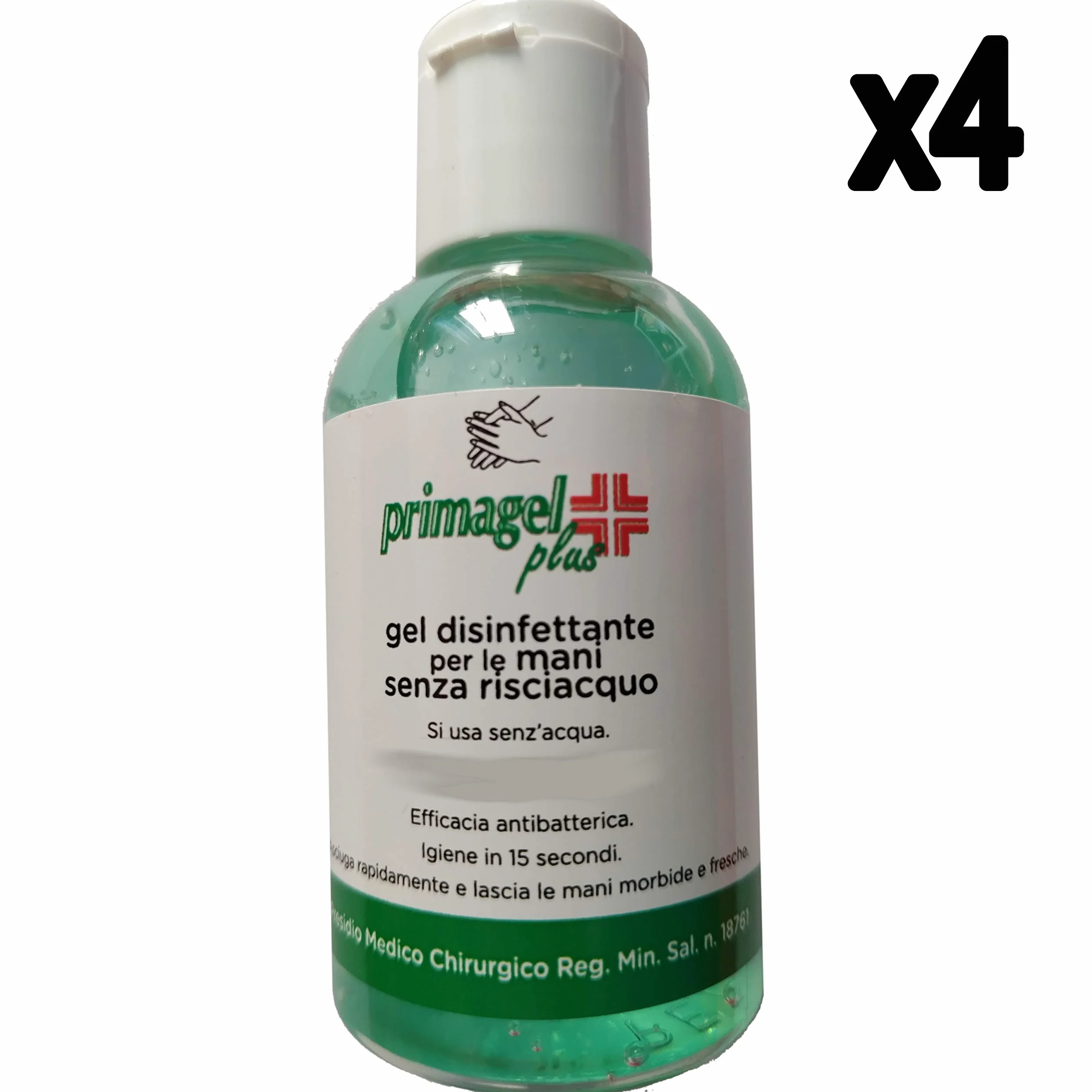 Kit 4 Flaconi Gel Disinfettante Mani Senza Risciacquo 4x50ml
