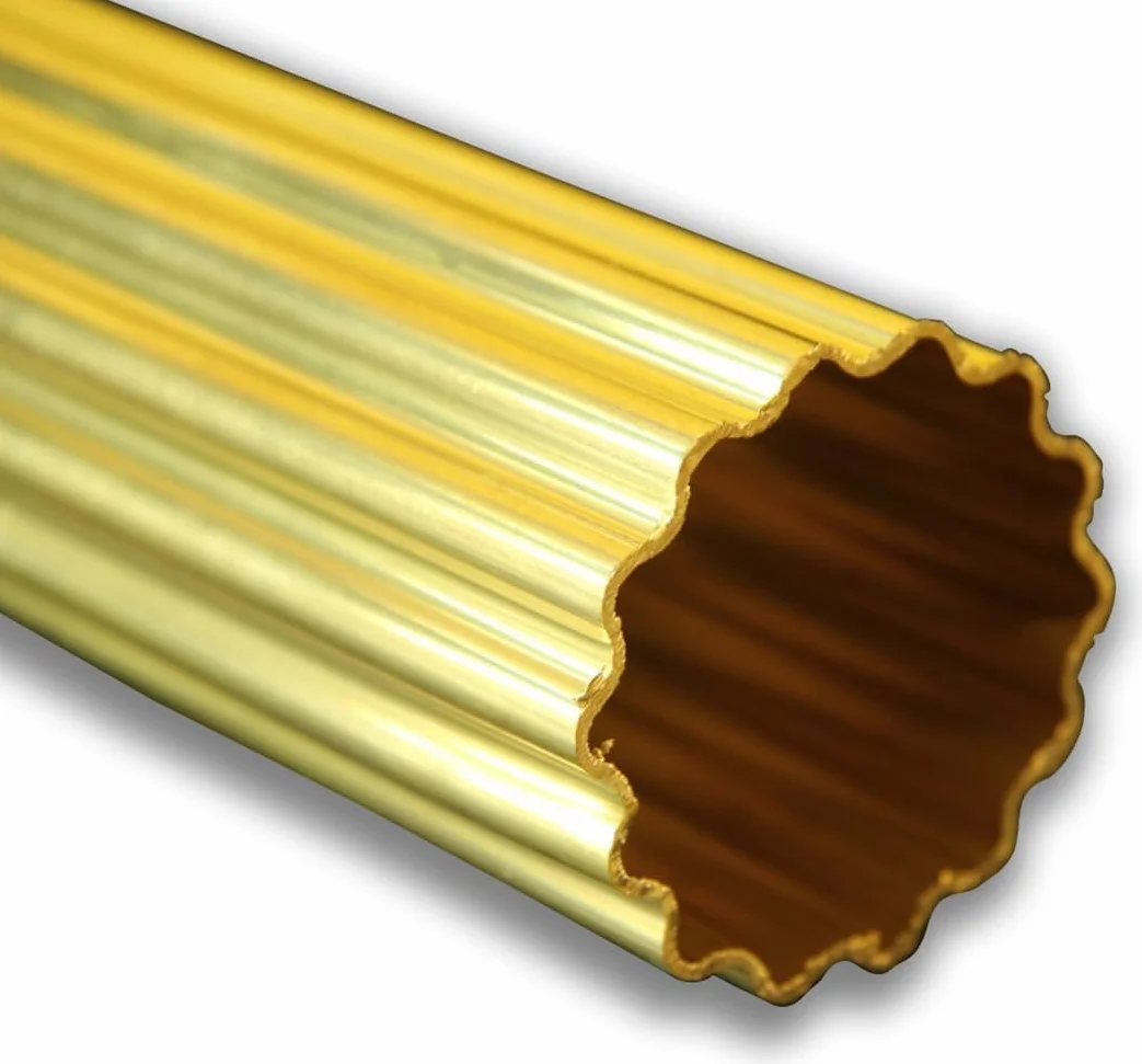 Tubo in Ottone Scanalato 30 mm x 1 mm Trafilato Grezzo Made in Italy per Lampade Arredo Illuminazione