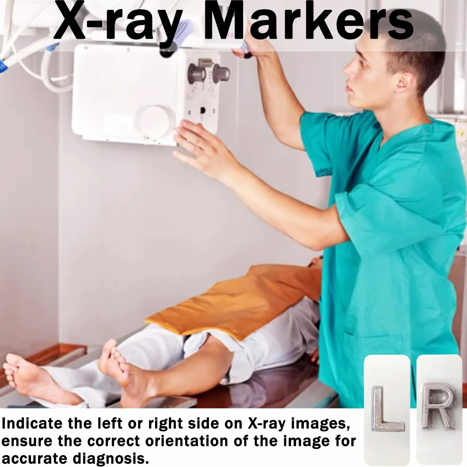 Segnatori a raggi X con iniziali L R radiologia Darkroom forniture 100 pezzi