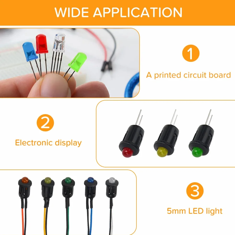 150 Pezzi 5mm Supporto in Plastica del Diodo, Clip da Incasso a LED, LED Porta Clip in Plastica, Portalampada Porta Diodo, Supporto a Diodi Shell Clip Bezel Mount, Nero
