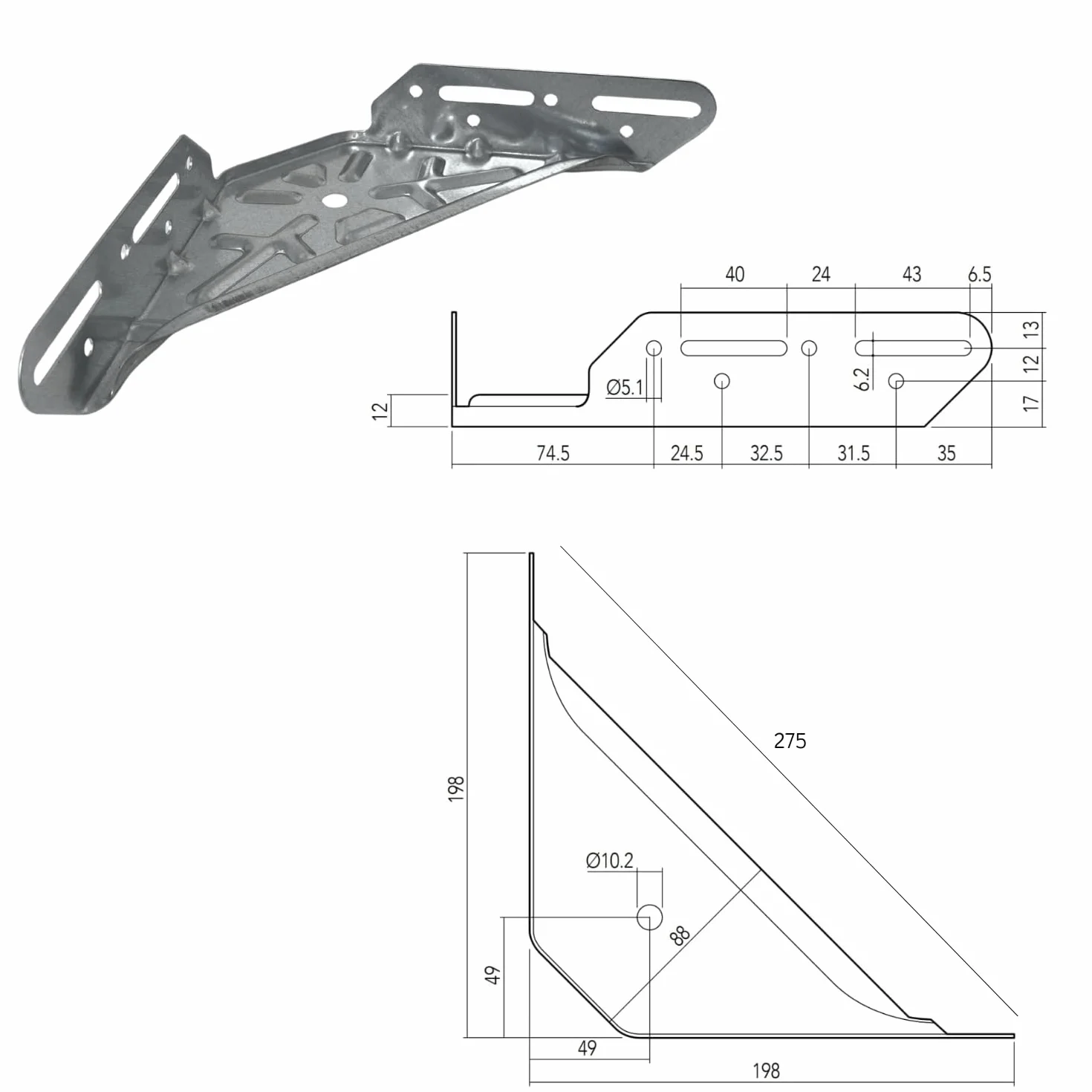 EVOTRADE Staffe Angolari Letto Acciaio Confezione 4 Pezzi Tipo B