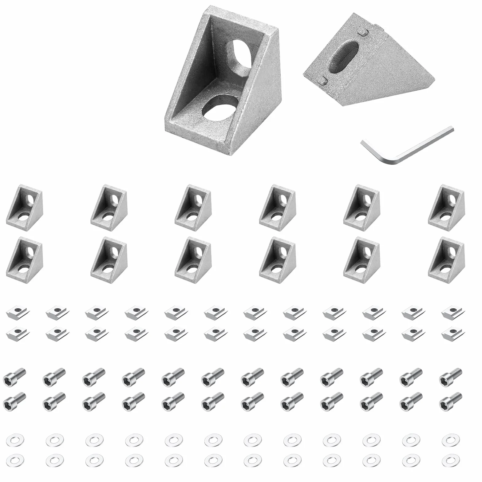 Profilo in Alluminio Angolare 20x20mm 12pz Connettore Angolare 90 Gradi