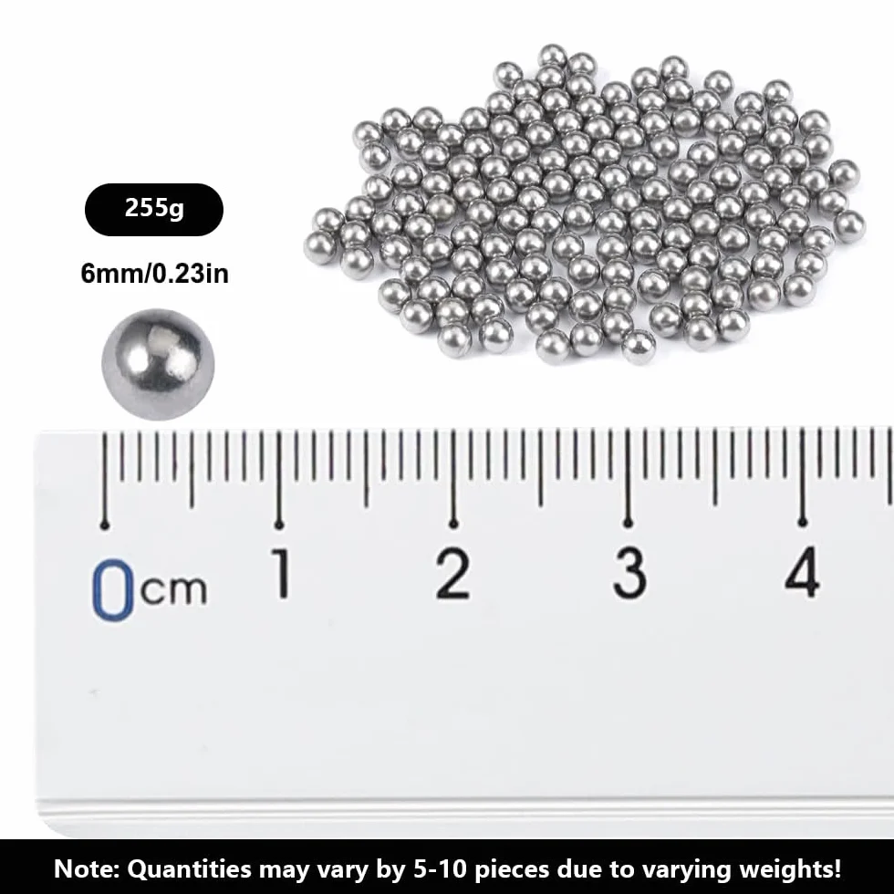 255 Pezzi Sfere Pulizia Bottiglie,6mm Sfere per Pulizia Delle Bottiglie,Sfere di Miscelazione in Acciaio,Riutilizzabili Perline di per Pulizia,per Pulizia di Bottiglie Vetro G10