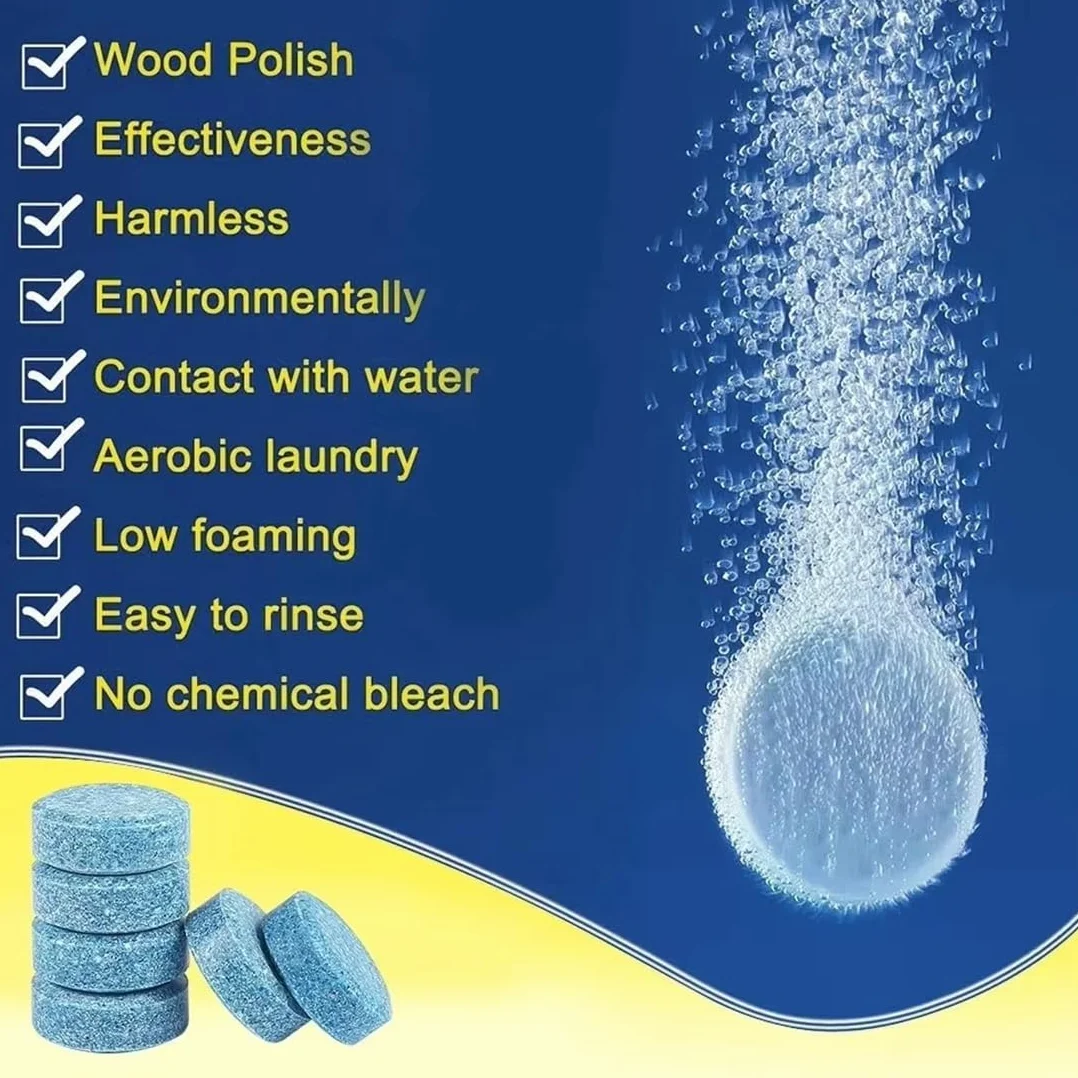 Pastiglie concentrate per lavavetri 60 pezzi per auto, finestre, piastrelle