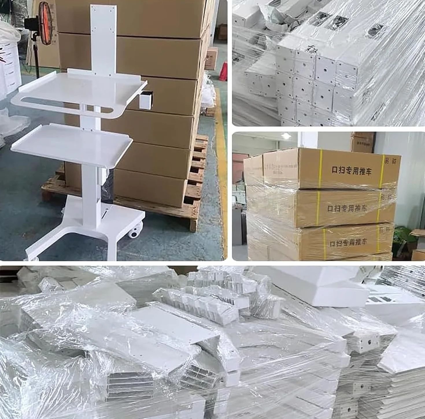 Carrello medico per carrello mobile con supporto per monitor e scanner orale, carrello dentale con ruote, carrello a doppio strato per ospedale, clinica dentale e ufficio