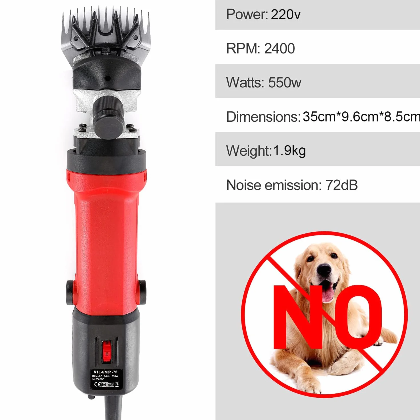 Cesoie per pecore 550 W elettrico 6 velocità professionale toelettatura animali