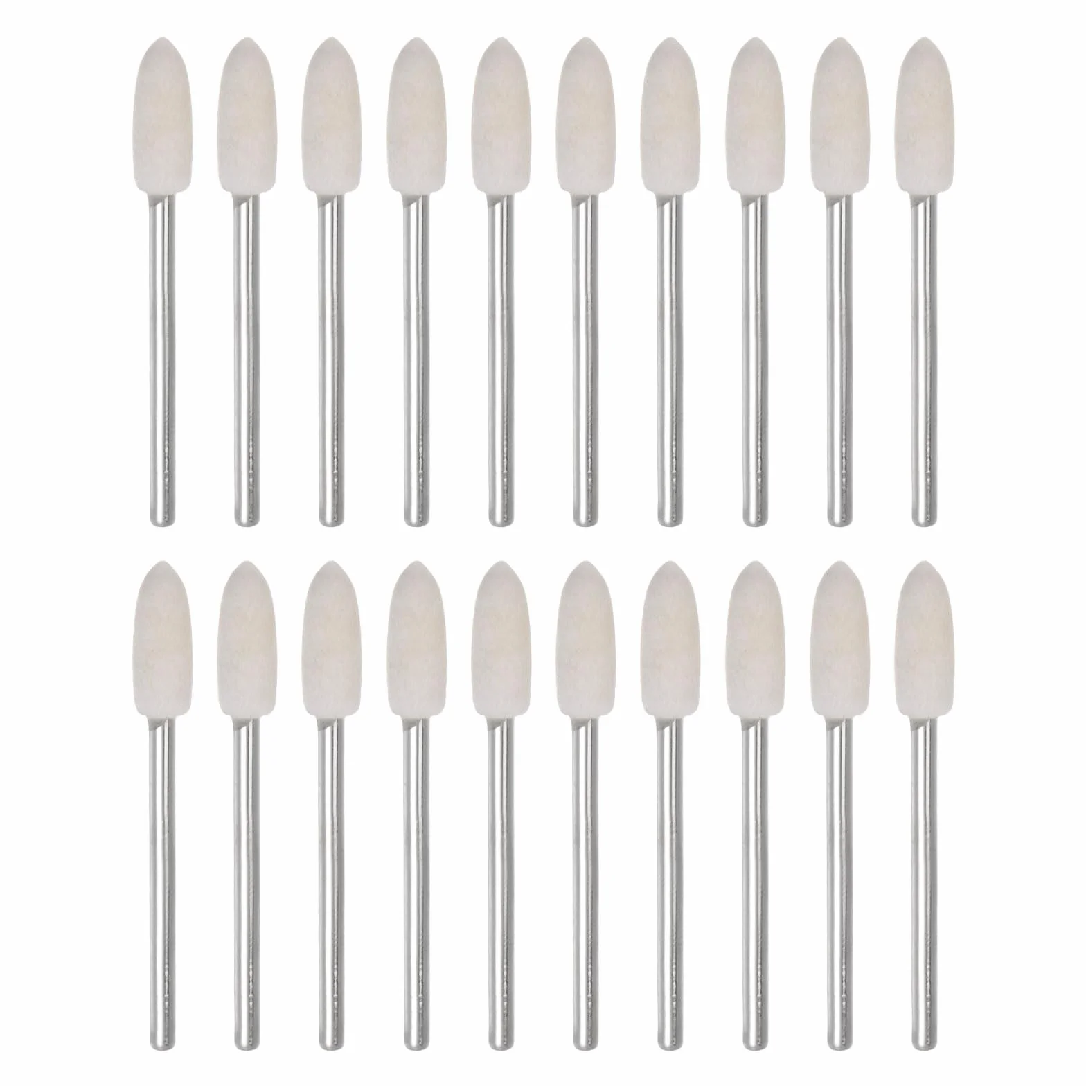 QUARKZMAN 20pz Punte Mandrino Montate Feltro Lana 5mm Testa 1/10 Pollici supporto Conico Lucidatura Punta Trapano Feltro Lucidatura Ruota per Strumento Rotante