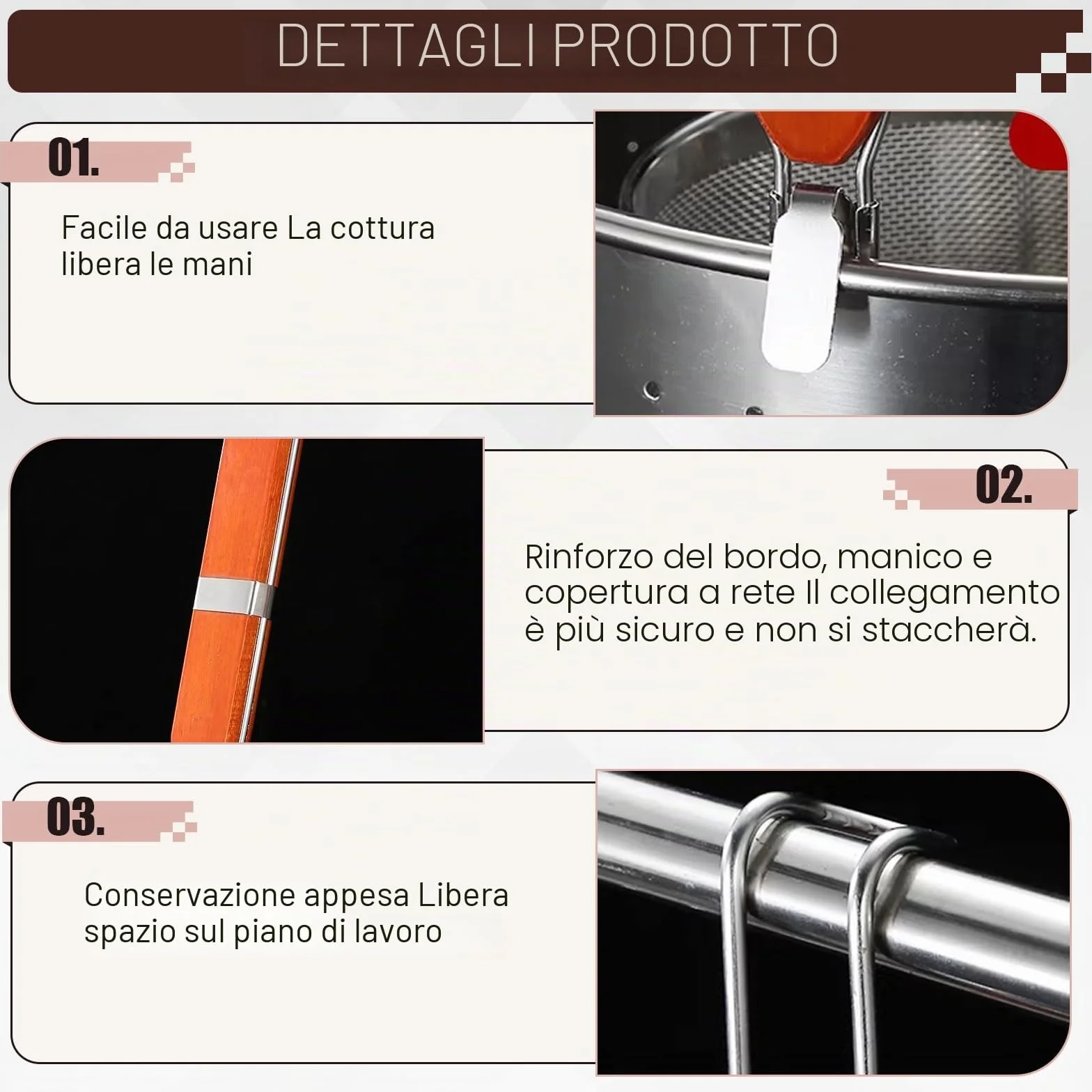 Cestelli Divisori per Pasta in Acciaio Inossidabile 14cm+12cm, Separatore Cuocipasta con Manico