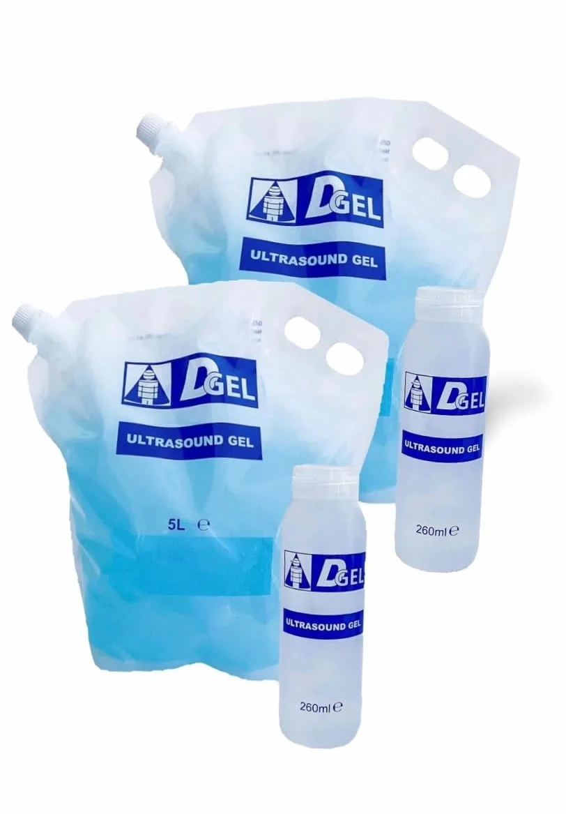 DGel - Gel conduttore 5 Litri AZZURRO Ultrasuoni, Ecografia - SACCA MORBIDA COMPLETO SVUOTAMENTO SENZA RESIDUO - Made in Italy 2 pezzi