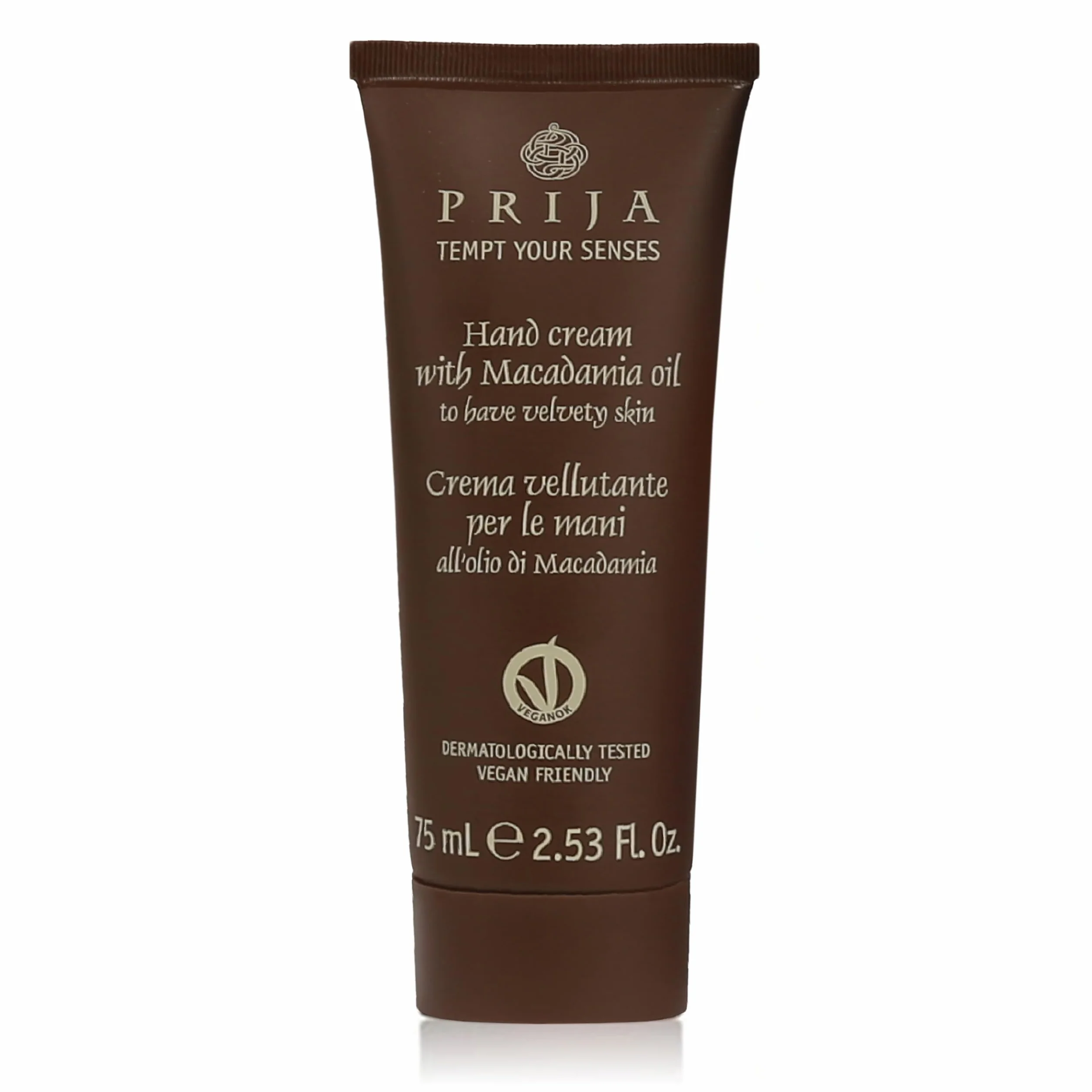 PRIJA Crema mani idratante con olio di macadamia vegano, 75 ml (75 ml)