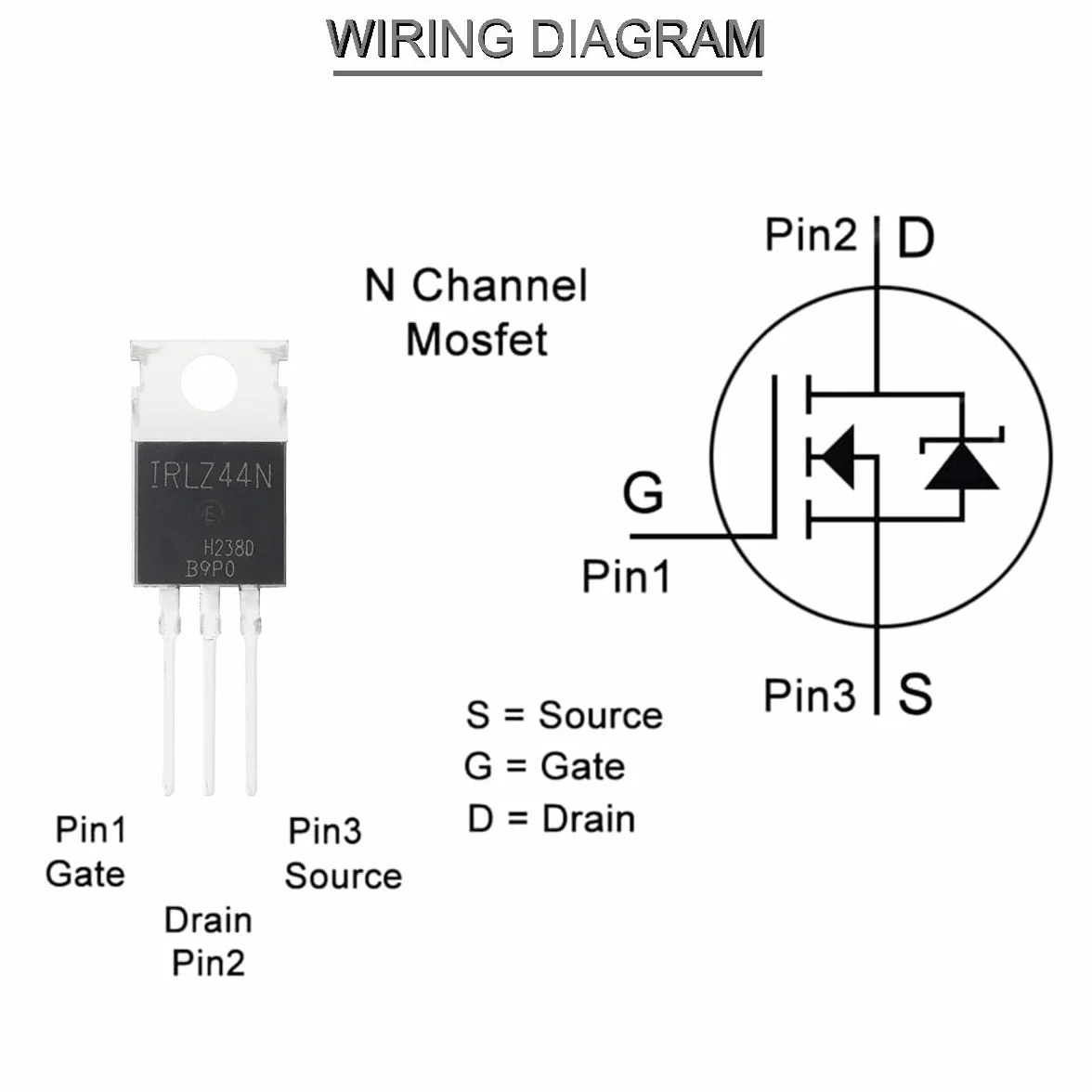 IRLZ44N Transistor Mosfet N-Channel TO-220AB 30A 55V 3Pin