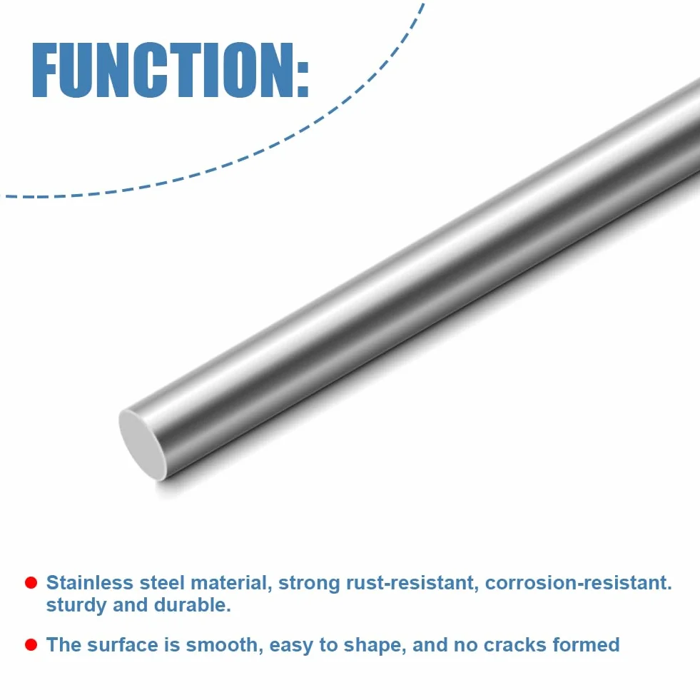 Aste Rotonde in Acciaio Inox 304 4mm 330mm 4 Pezzi per Fai da Te