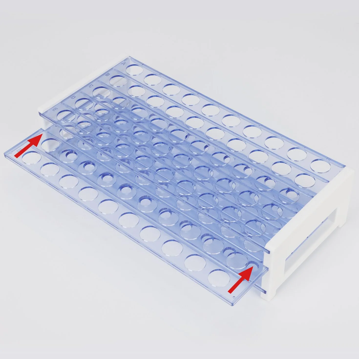 Labasics Rastrelliera per Provette 50 Posti 16 mm Plastica Blu a tre Livelli Rimovibile