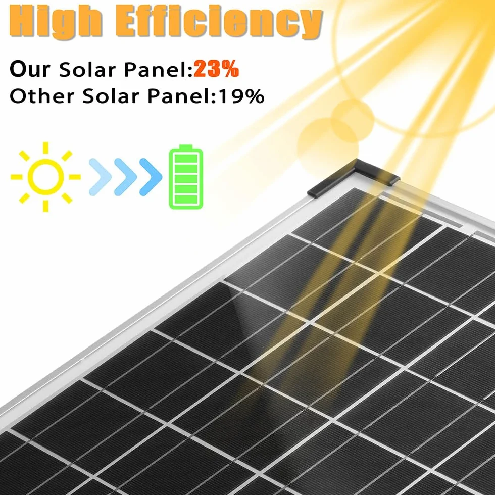 Kit pannello solare da 30 Watt 12 V, caricabatterie a energia solare impermeabile con regolatore di carica e staffe di montaggio regolabili per camper, auto, barca, campeggio, tetto