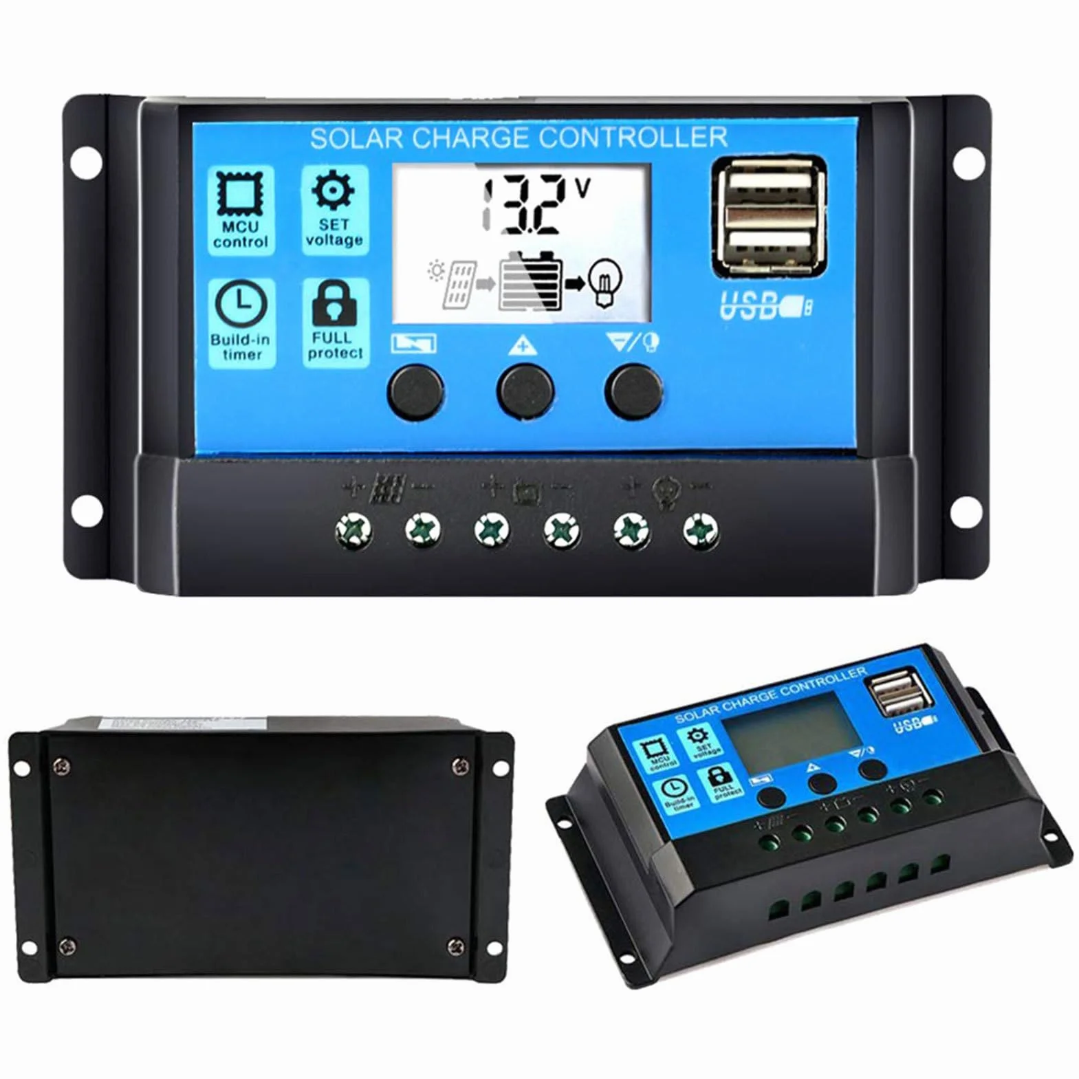 Nixiara Kit Pannello Solare 12V - Inverter a Pannello Solare Mono 500W Con Doppia Porta USB | Controller di Ricarica 30A 500W Inverter Solare Per La Casa, RV, Rimorchio