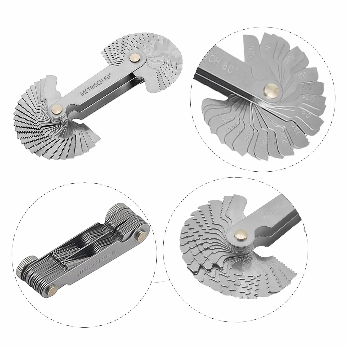 KRYMSON Calibro per filettature, Misuratore di precisione metrico con impugnatura a scorrimento