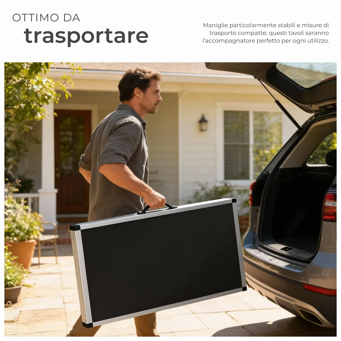 tectake® Tavolo da Lavoro Pieghevole in Alluminio, Multifunzionale, 300x60 cm, Tre Pezzi, Tavoli Pieghevoli da Lavoro, Regolabili, Tappezzeria, Feste, Campeggio, Stabili, Montaggio Rapido, Peso 11 kg