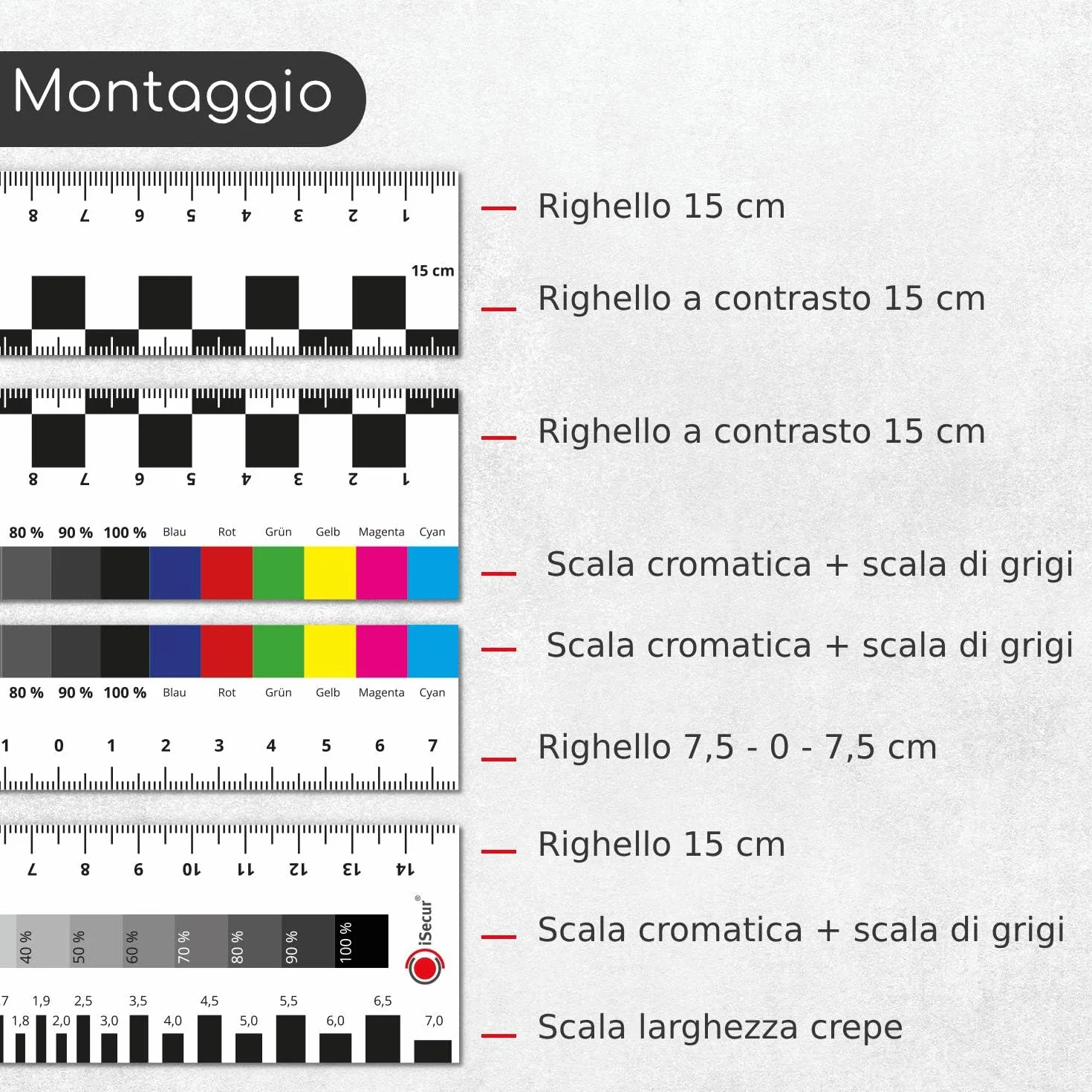 iSecur Set 4 Righelli Magnetici 15 cm per Esperti Fessura Crepe Veicolo