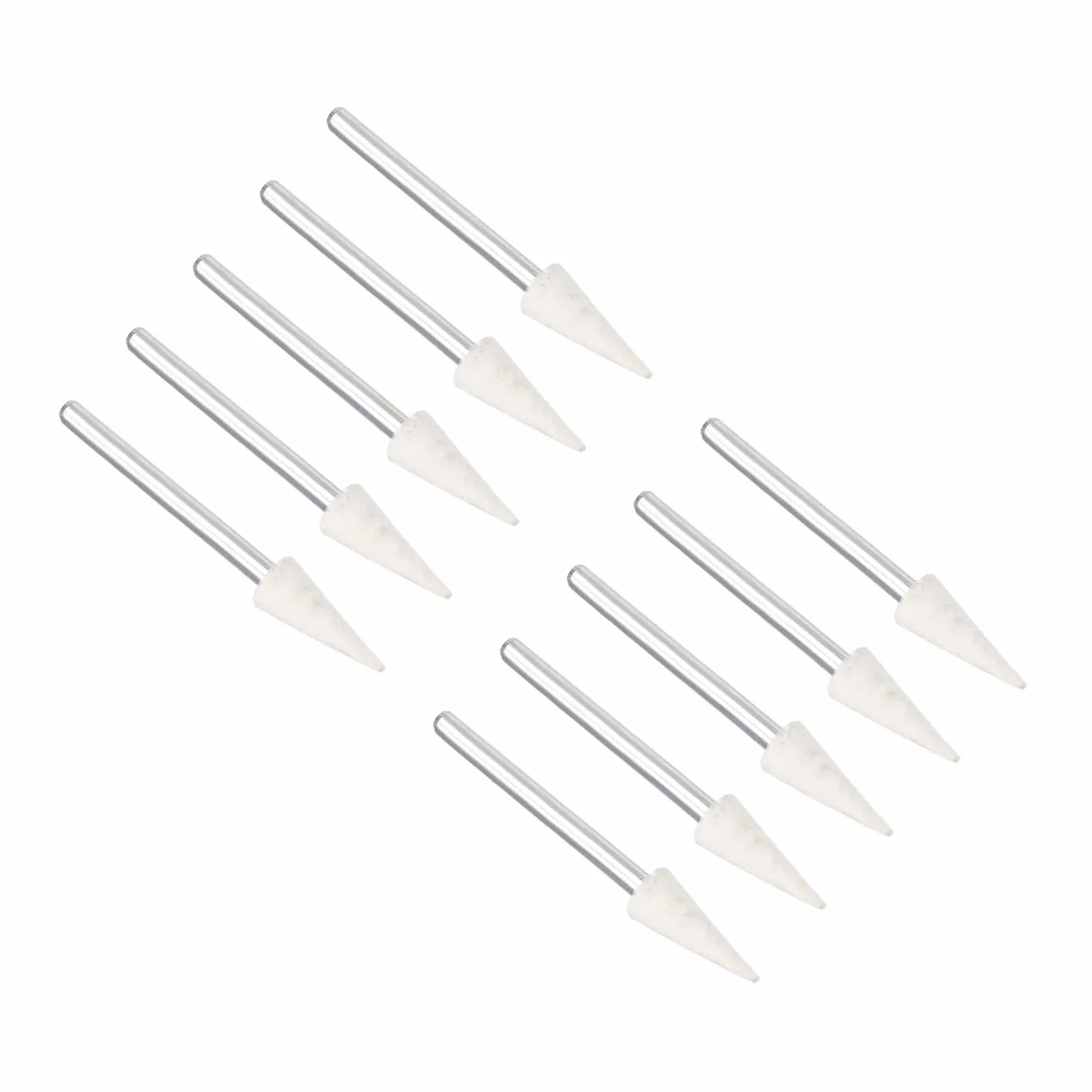 12pz Lana Feltro Montato Lucidatura Punte 6mm Diametro 1/8" Gambo Conico Lucidatura Testa
