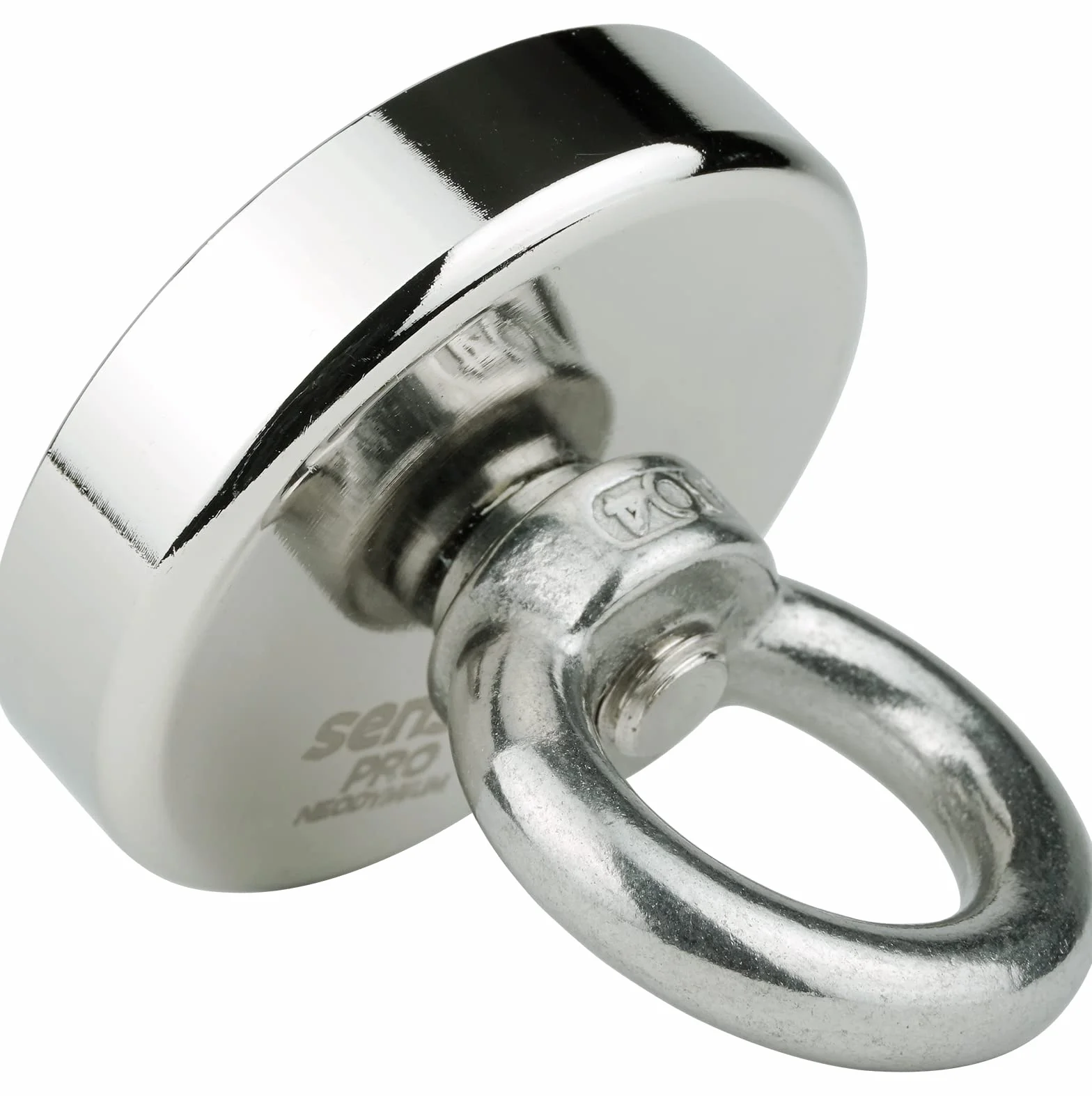 SENSEI® Magnete al Neodimio Potente – 110 kg di Forza, Ø 50 mm – Super Forte Calamita con Dado ad Occhiello da Pesca Magnetica, Uso Industriale, Casa, Officina e Sollevamento