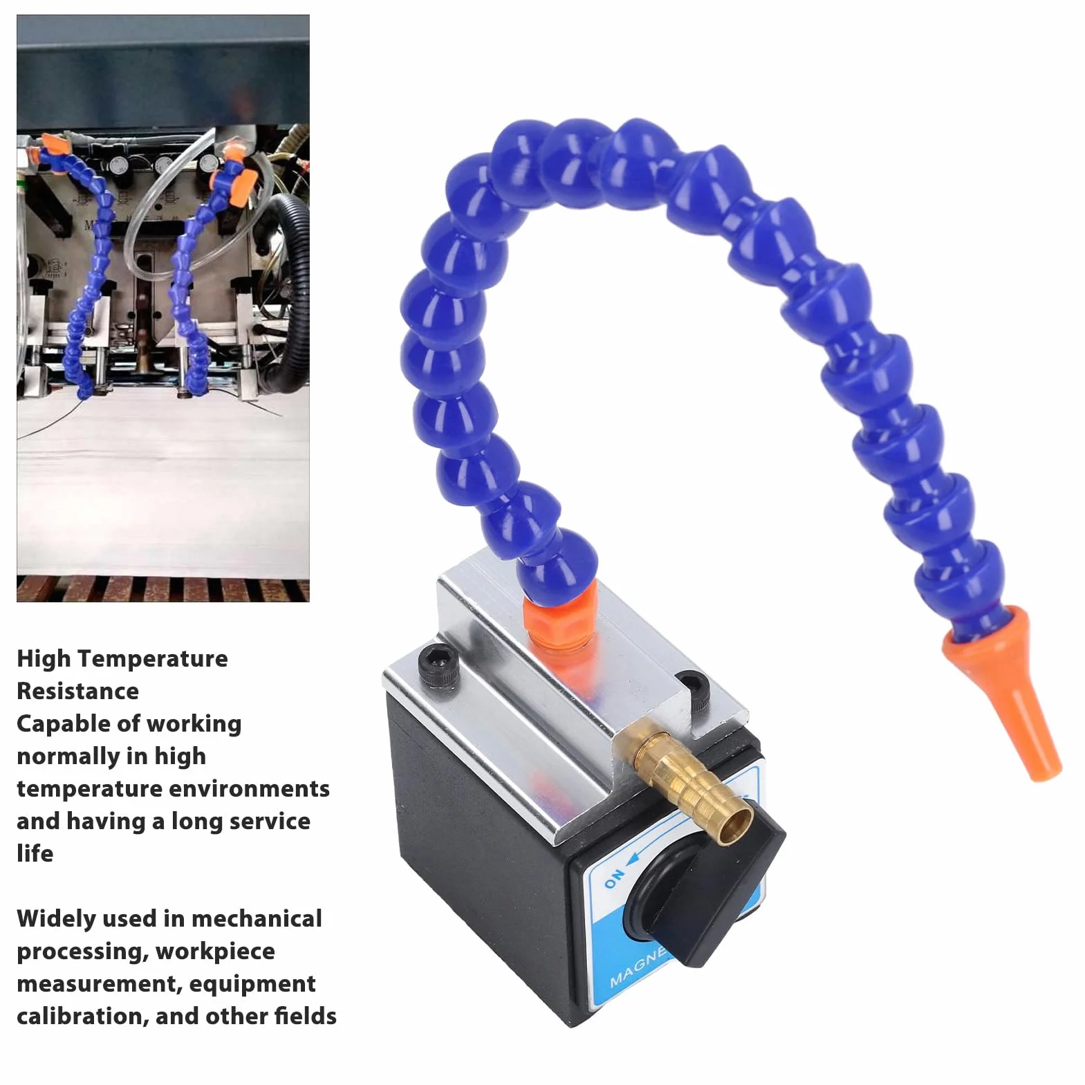 Lubrificazione a Nebbia di Liquido Refrigerante, Tubo Flessibile del Liquido Refrigerante a Base Magnetica Ingresso da 1/4 Pollici Uscita 1/2 Pollici Tubo del Refrigerante Olio Lungo 300 Mm Supporto B