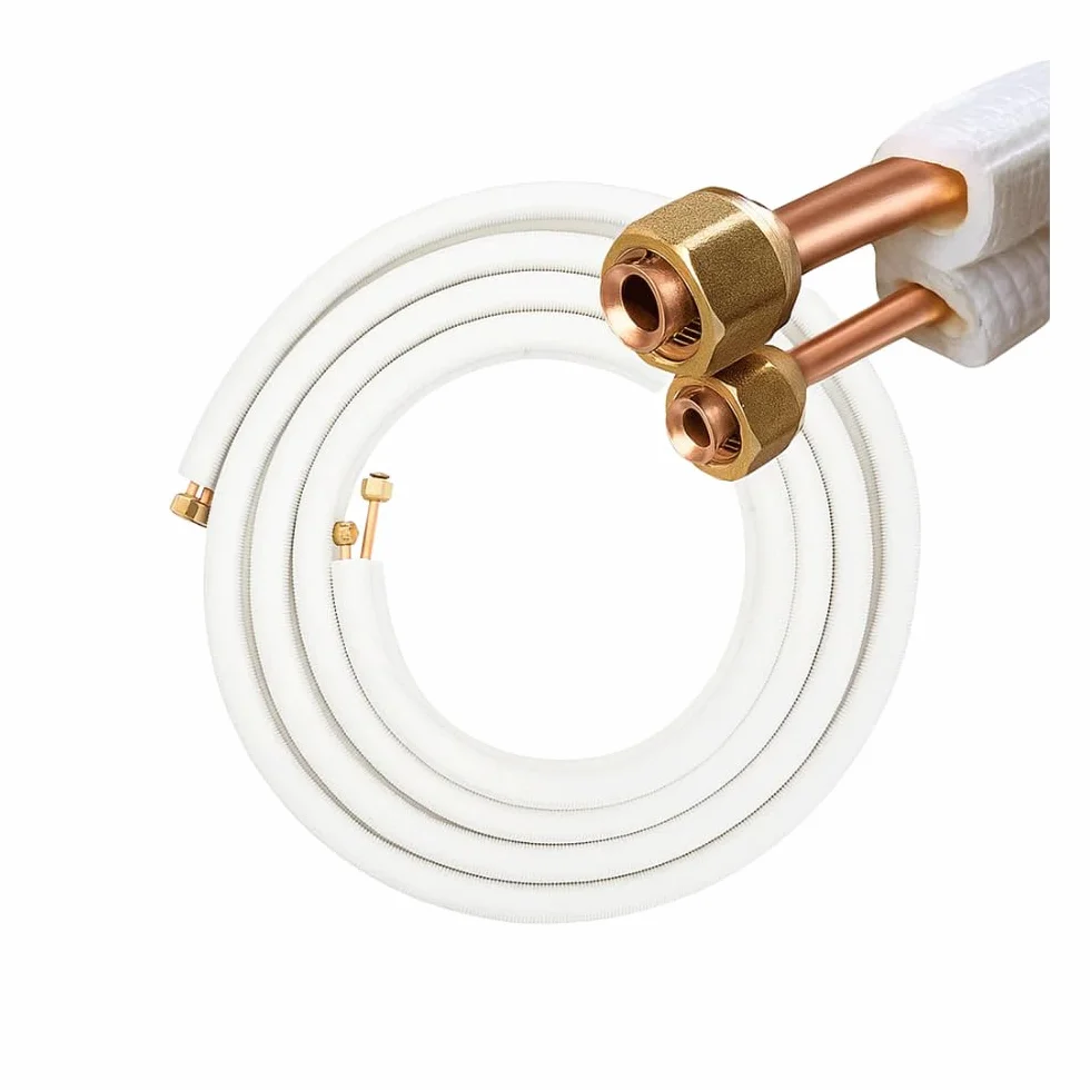 kit tubi rame CARTELLATI PRONTI per climatizzatore coppia da 1/4 e da 1/2 per gas Refrigerante Varie Misure (3 mt da 1/4 + 3 mt da 1/2)