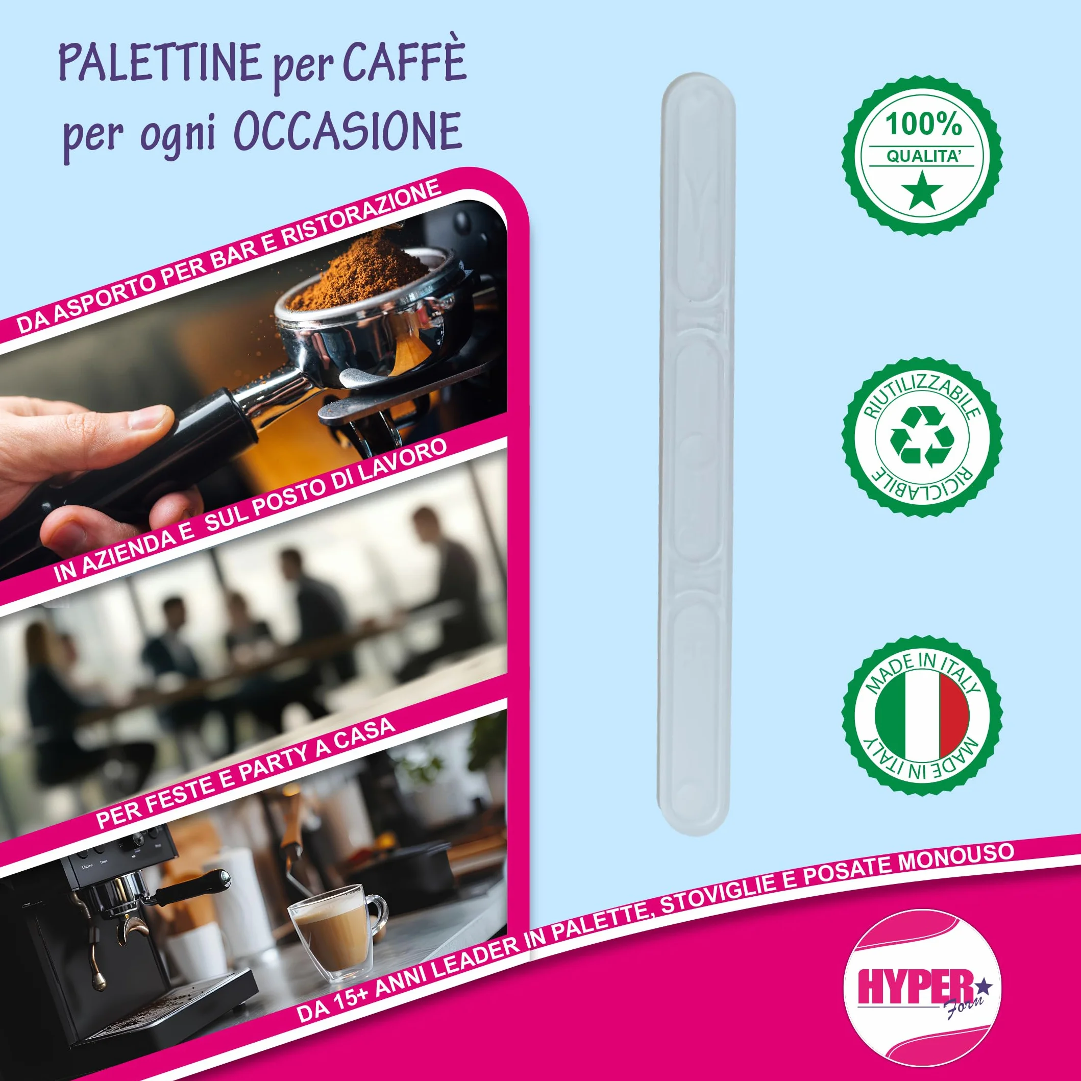 HYPER form 600 Palette Caffe' palettine sigillate incartate in plastica riciclabile