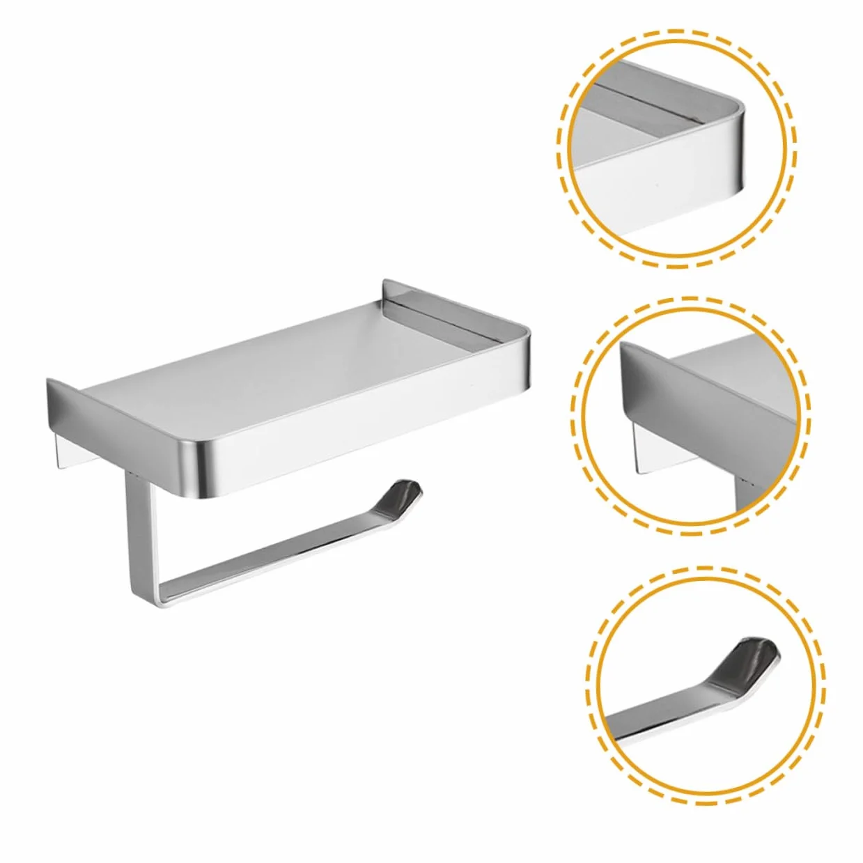 NUOBESTY Portarotolo Carta Igienica con Ripiano per Smartphone Supporto da Muro in Acciaio Inossidabile Antiruggine Bagno e Toilet