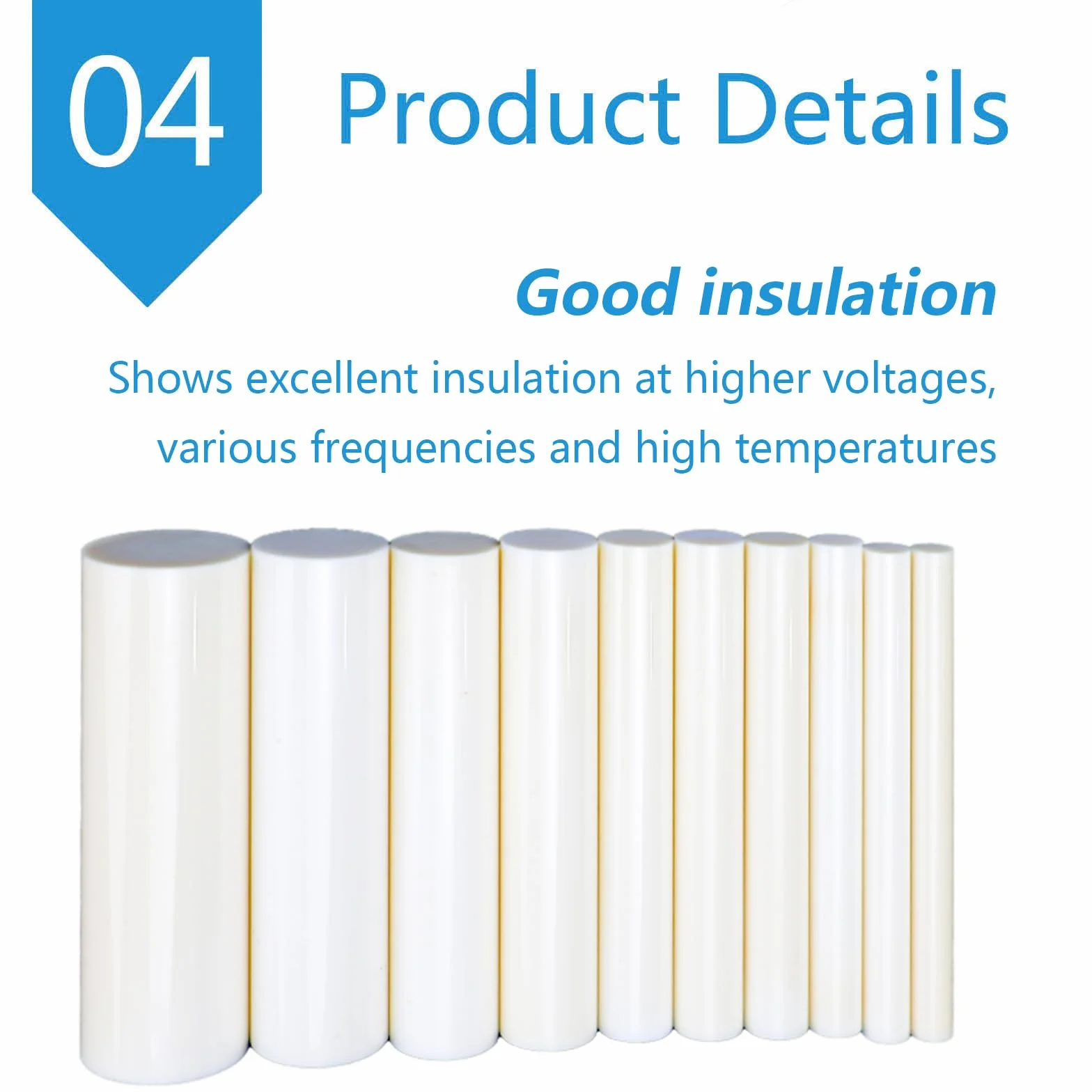 Asta di ceramica di allumina resistente al calore, industriale per abrasivi, lunghezza 10 cm, diametro 13 mm